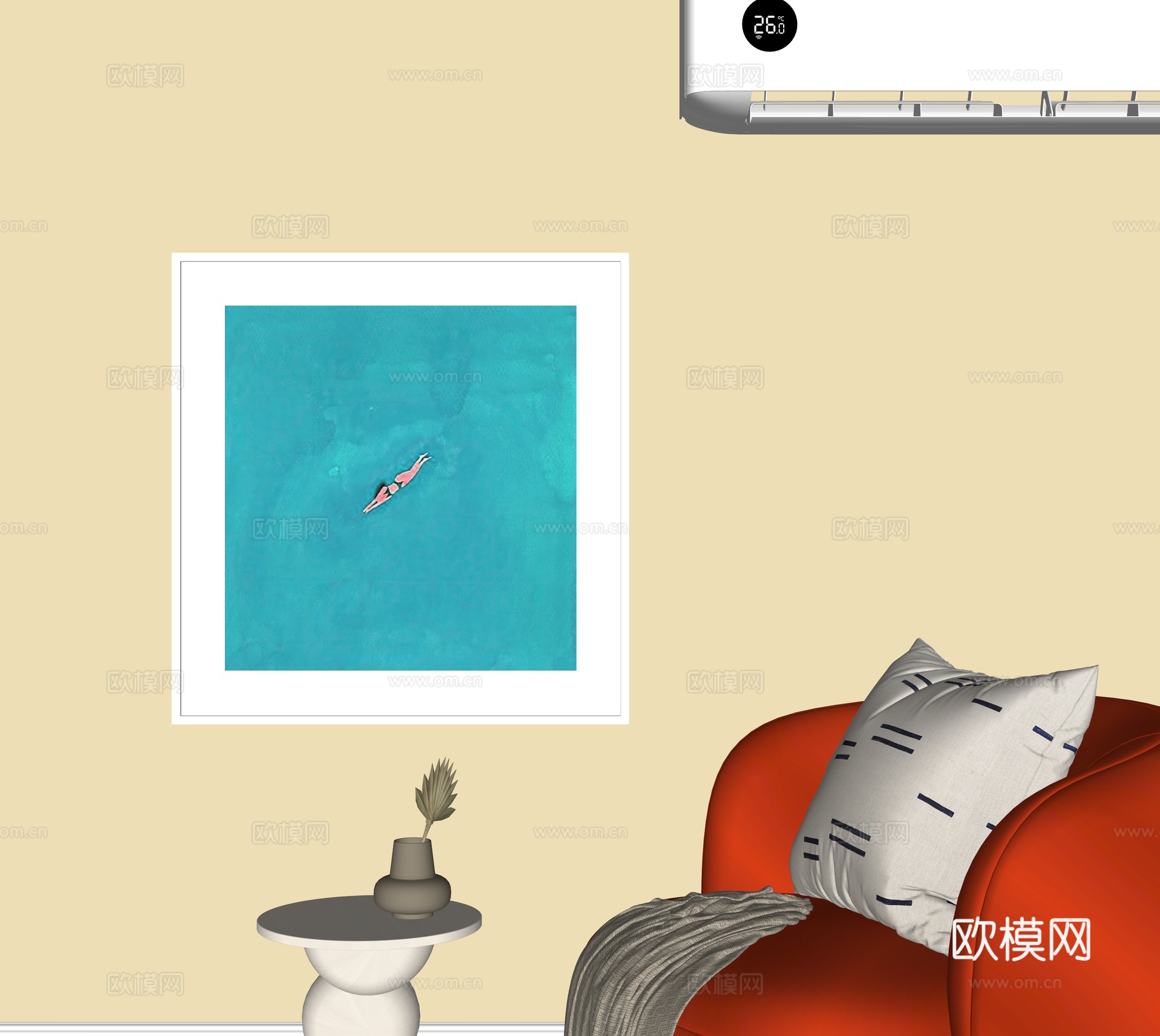 现代装饰挂画su模型