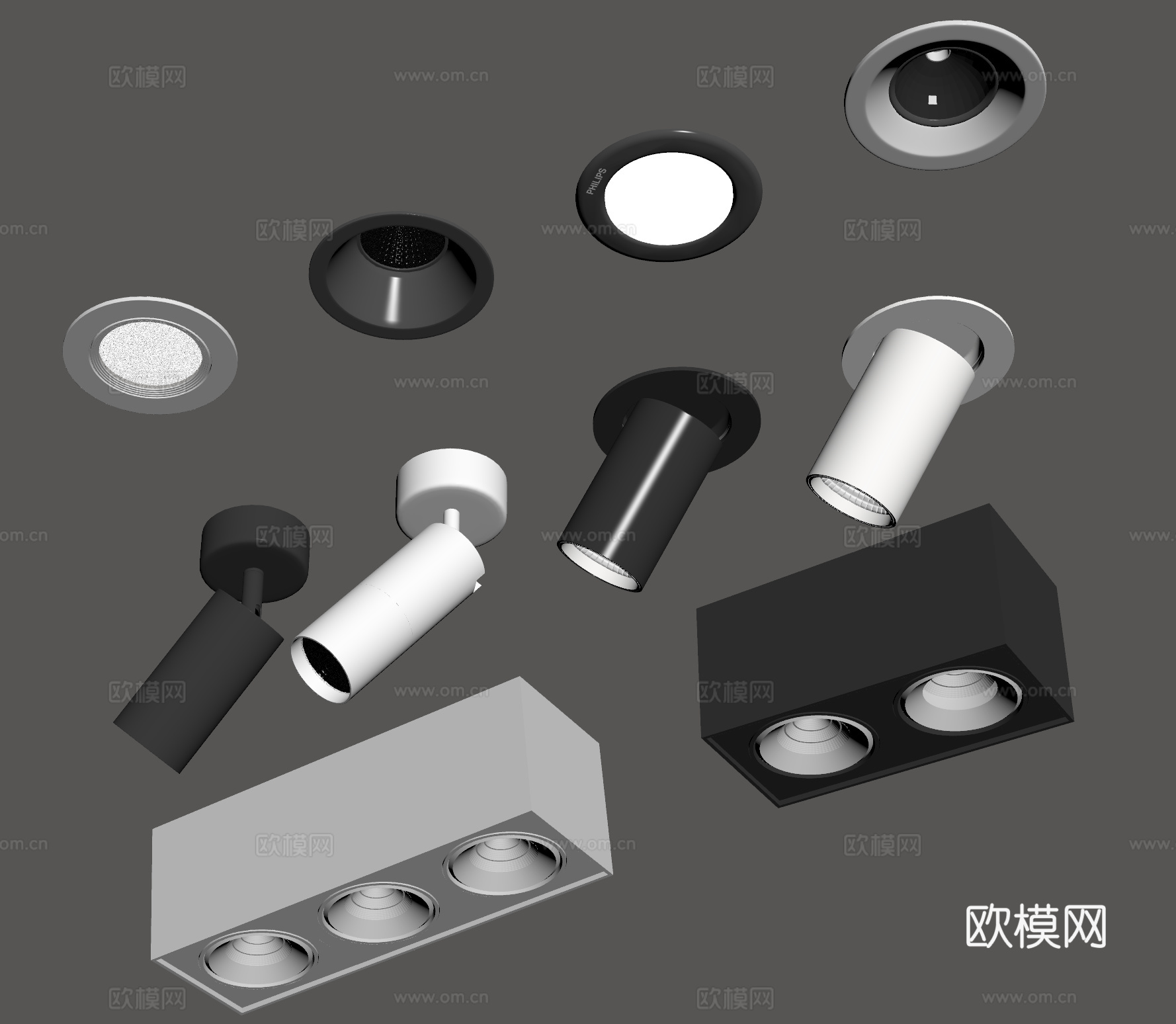 筒灯 射灯 牛眼灯su模型