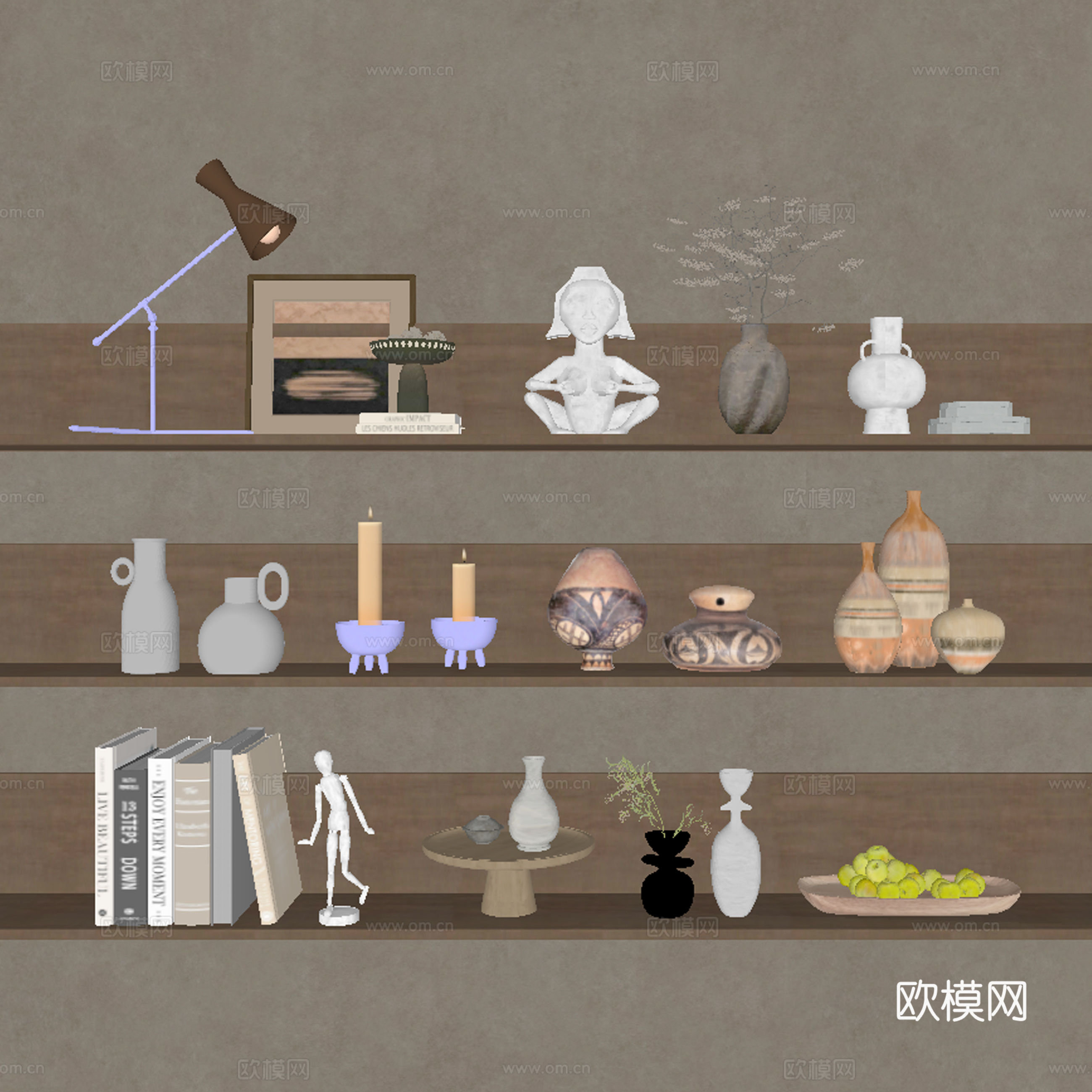 中古风饰品摆件 陶罐su模型