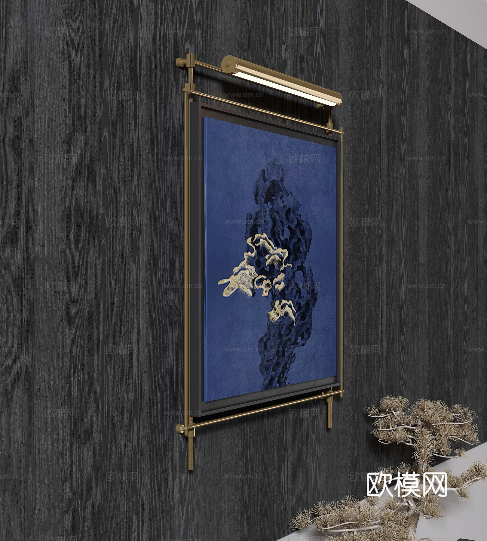 现代侘寂挂画 油画3d模型