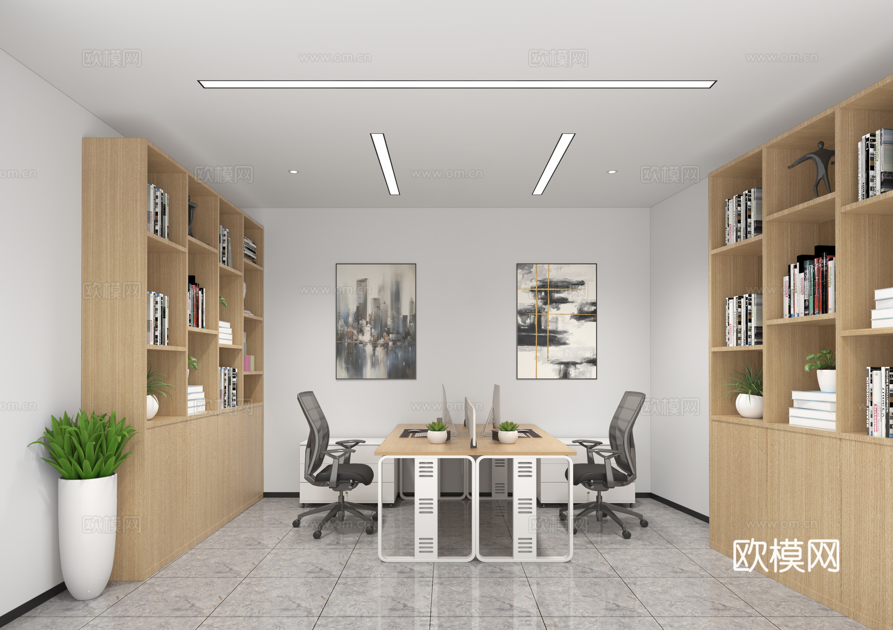 现代办公室3d模型下载