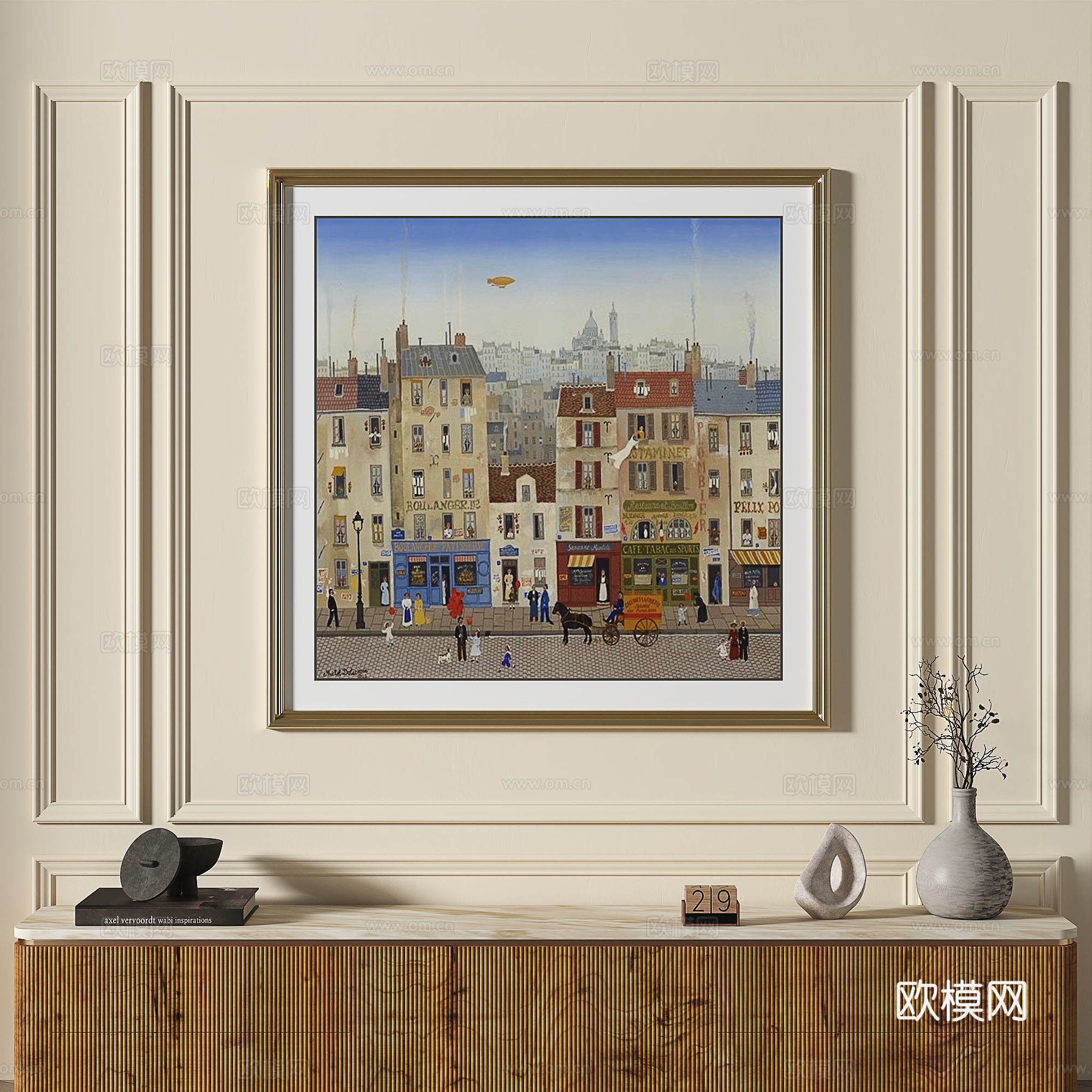 法式，现代，复古，简约，抽象，轻奢，装饰画3d模型