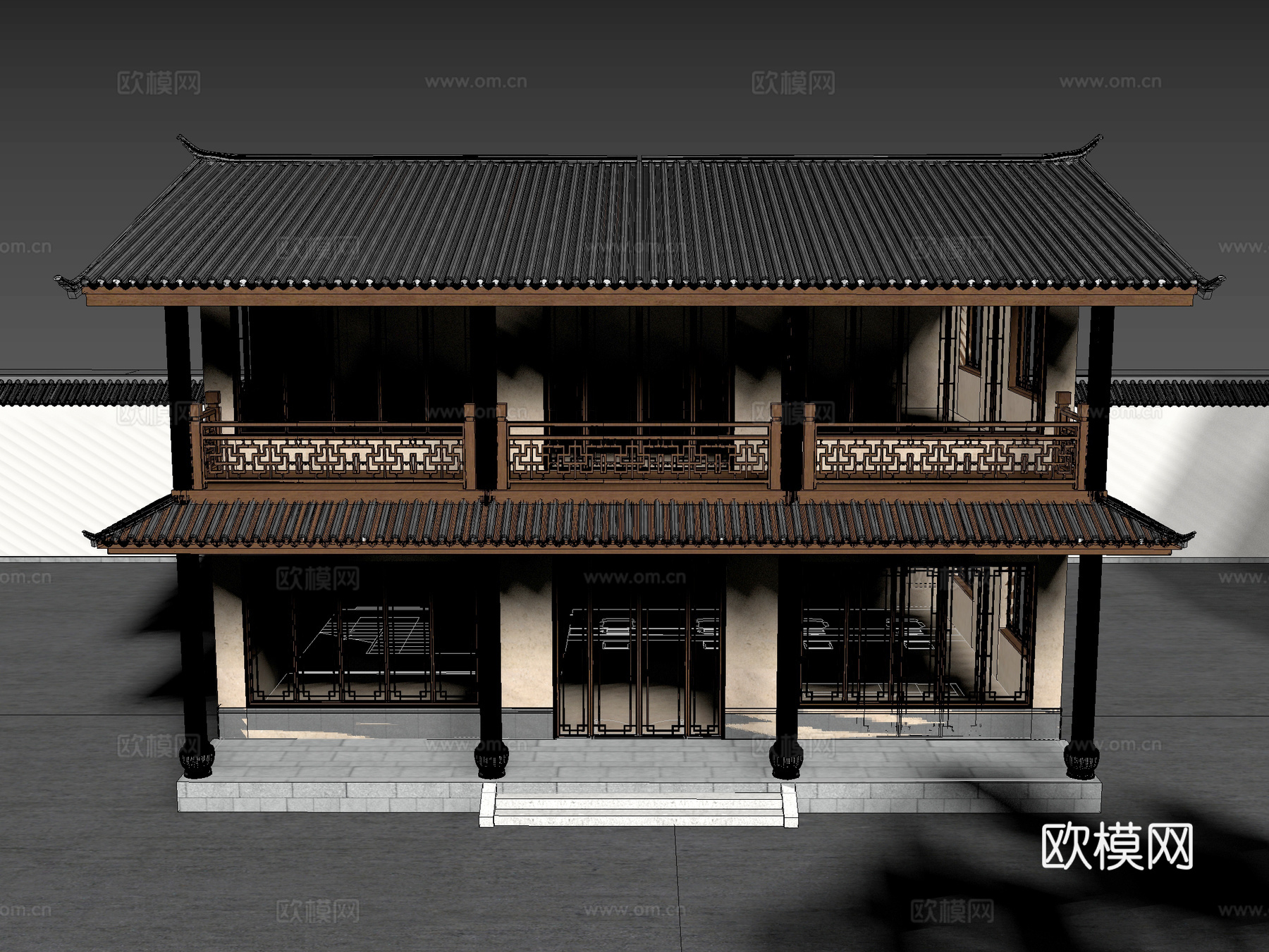 古建 中式建筑 东风美学 民宿 斗拱 灰派3d模型