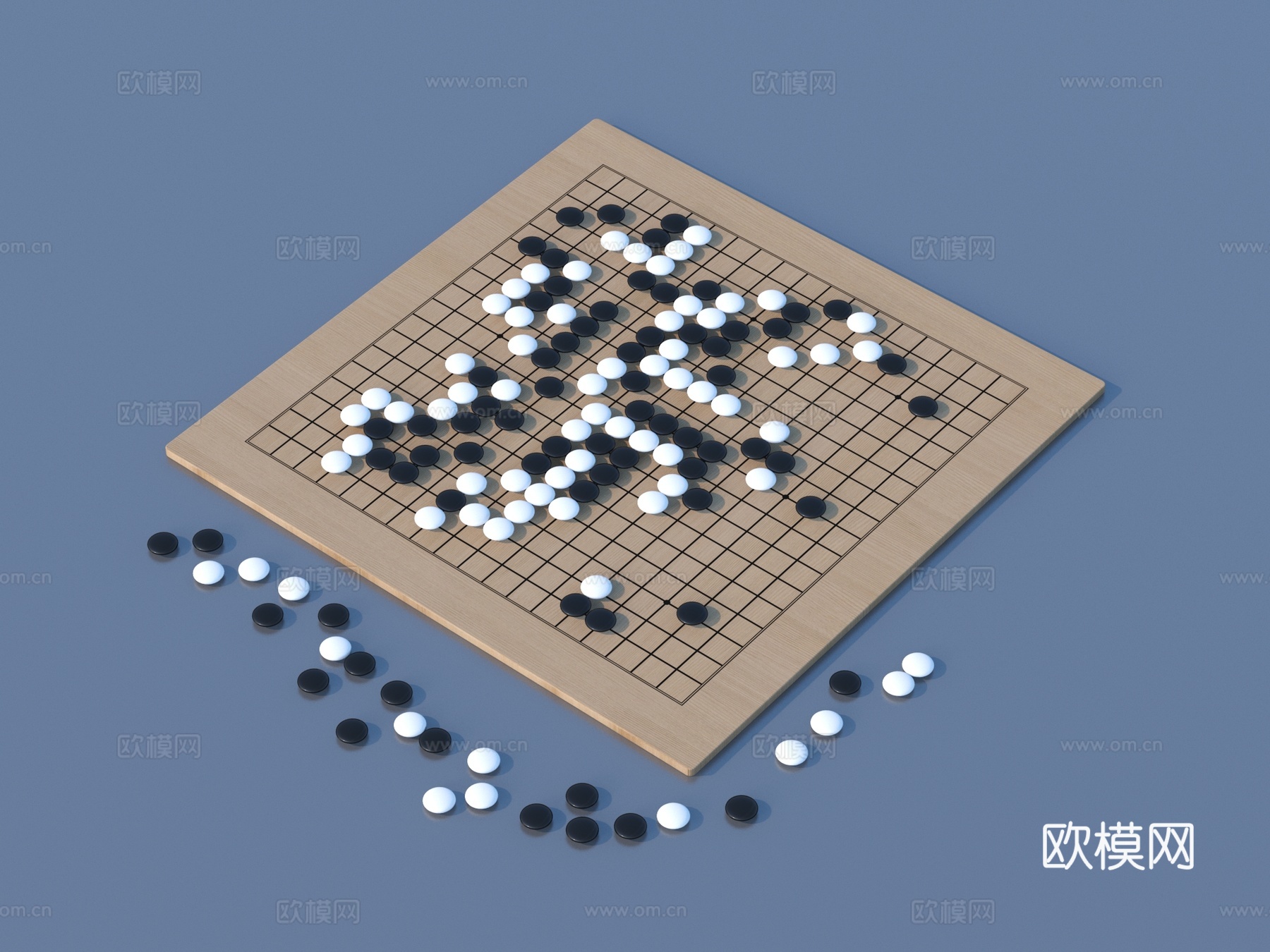 围棋 棋子 棋盘3d模型