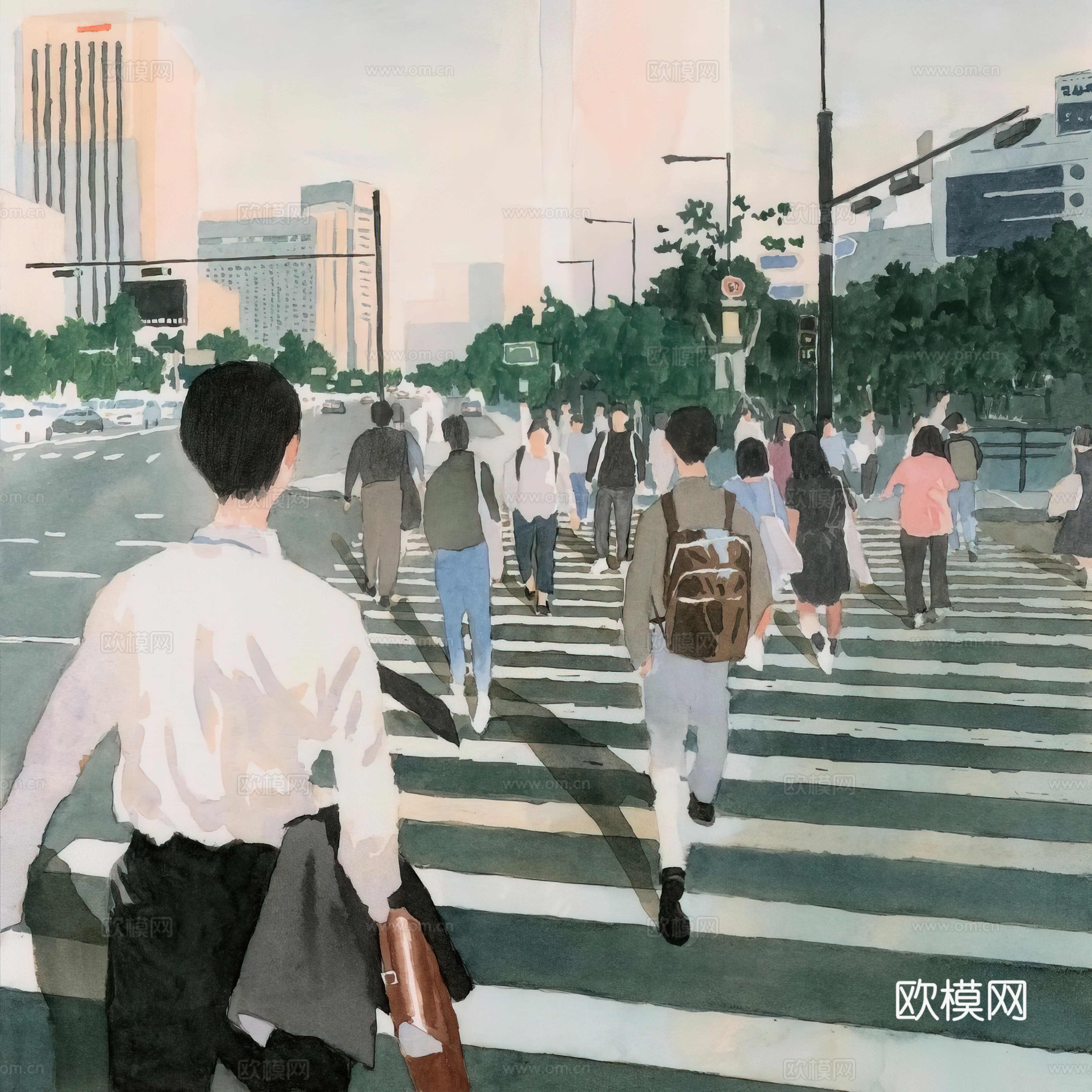 艺术挂画 挂画 装饰画 艺术画水彩插画下载