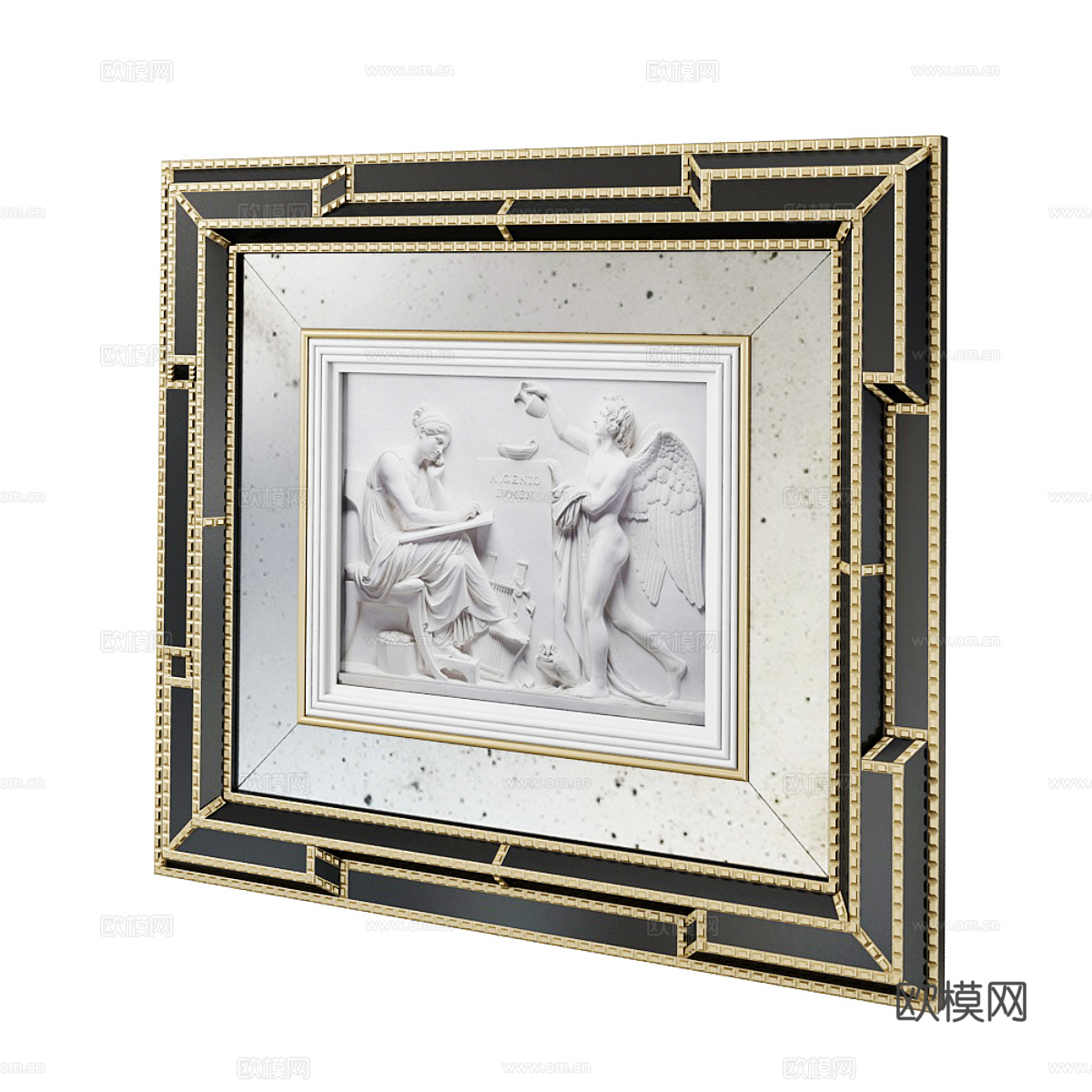 法式轻奢浮雕装饰挂画3d模型