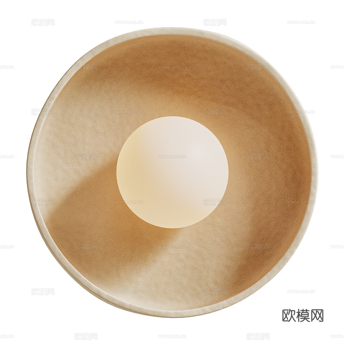 现代侘寂奶油风陶制装饰壁灯3d模型