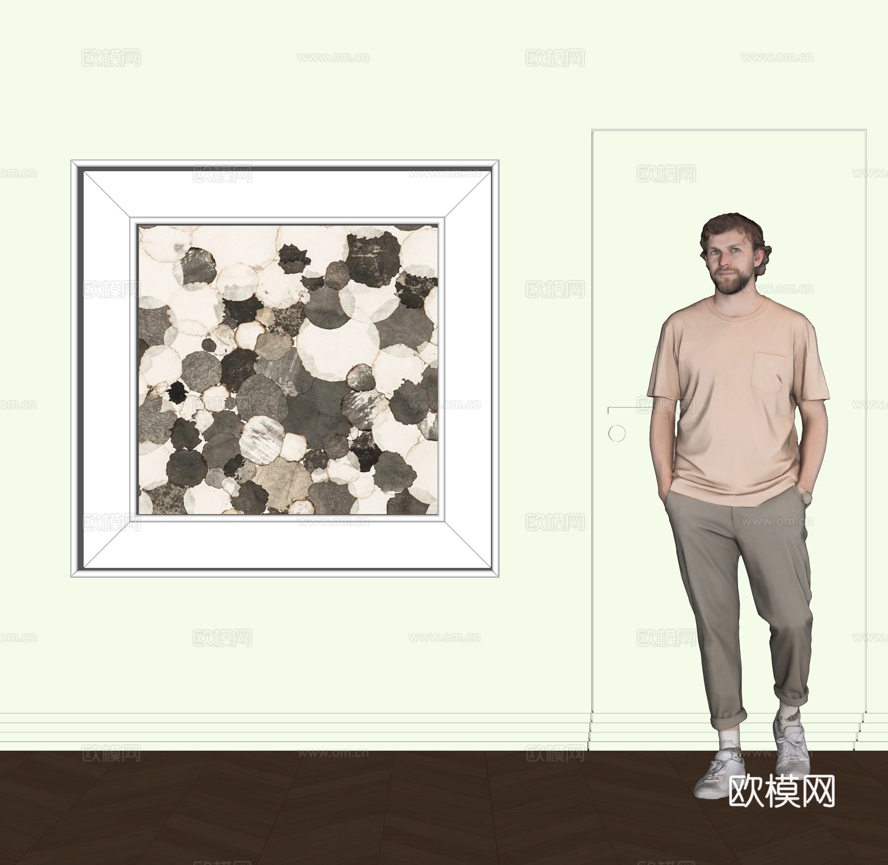 现代装饰挂画su模型