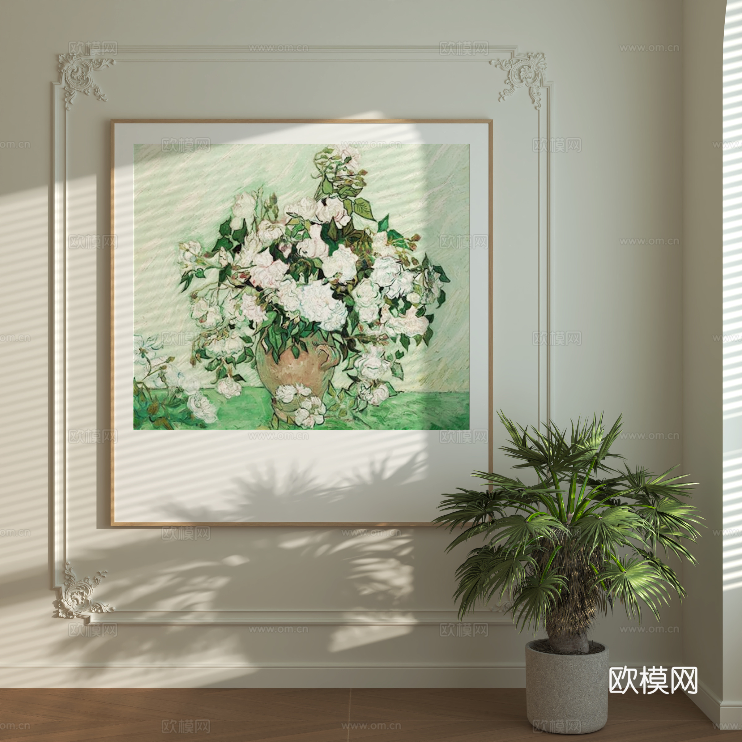 北欧装饰挂画 花卉植物su模型