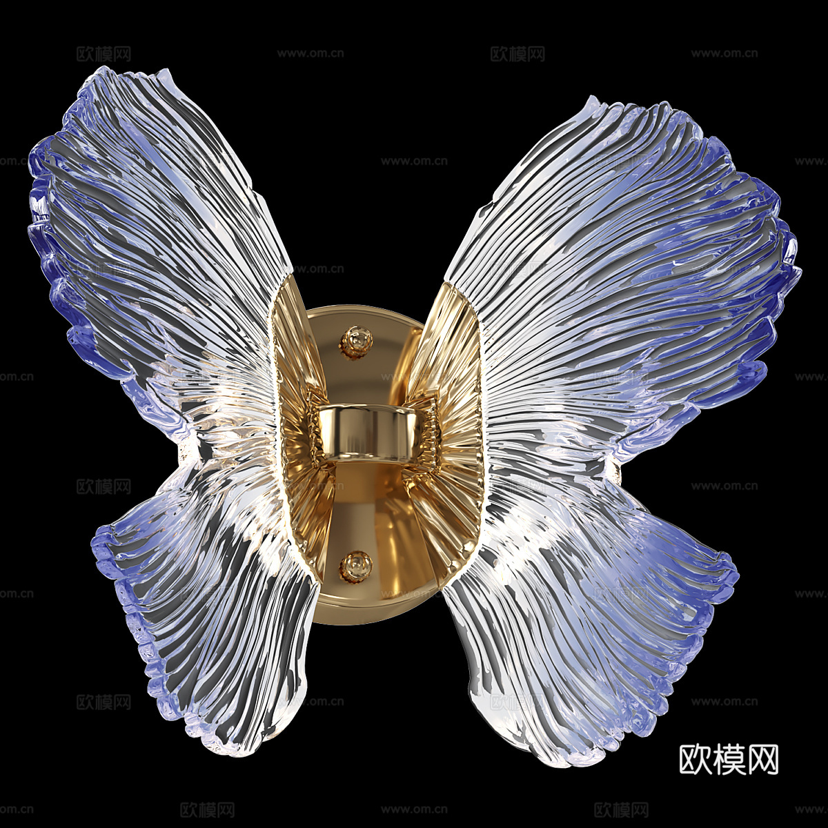 现代轻奢蝴蝶萤石壁灯3d模型