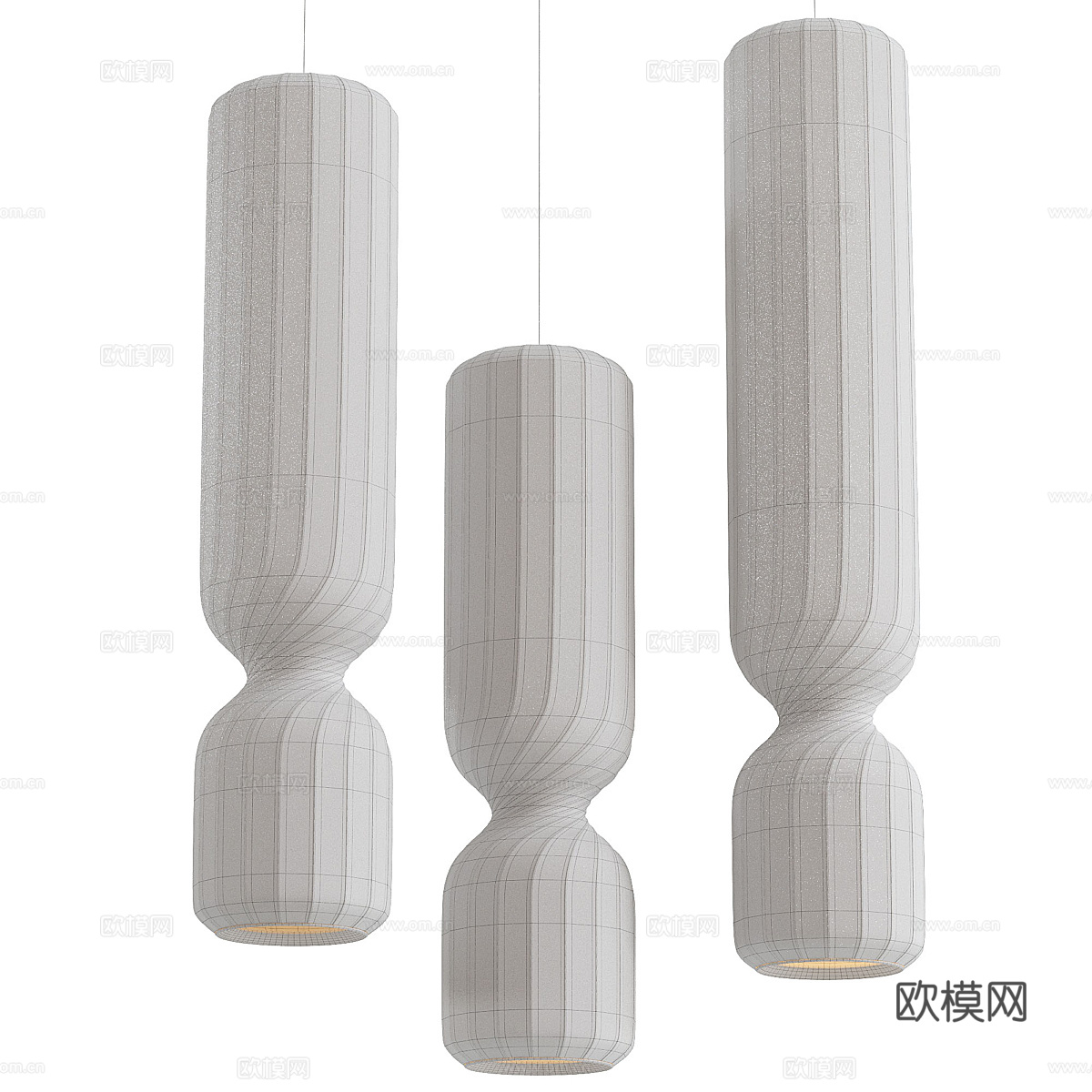 新中式侘寂藤编装饰吊灯3d模型