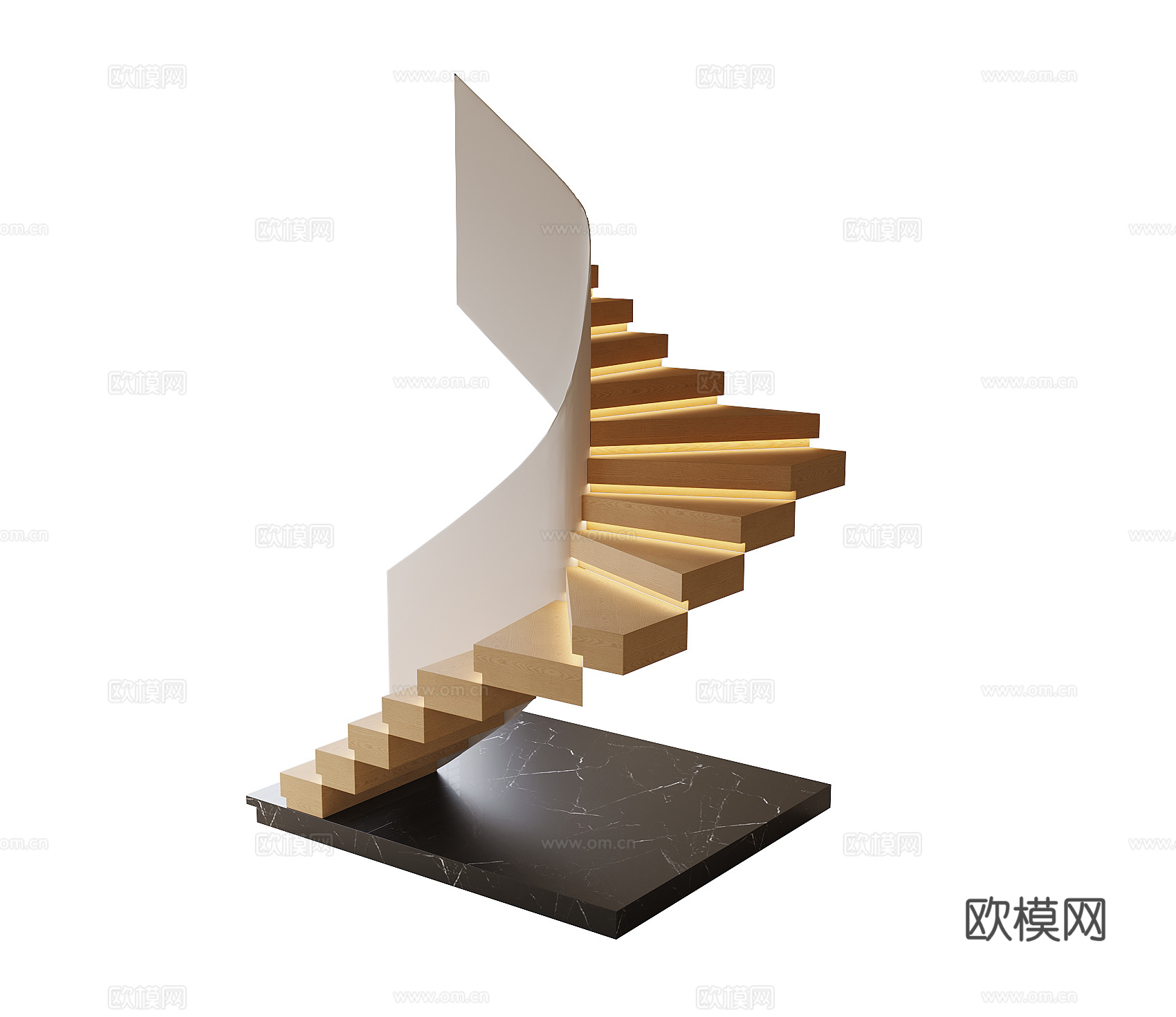 现代旋转楼梯su模型