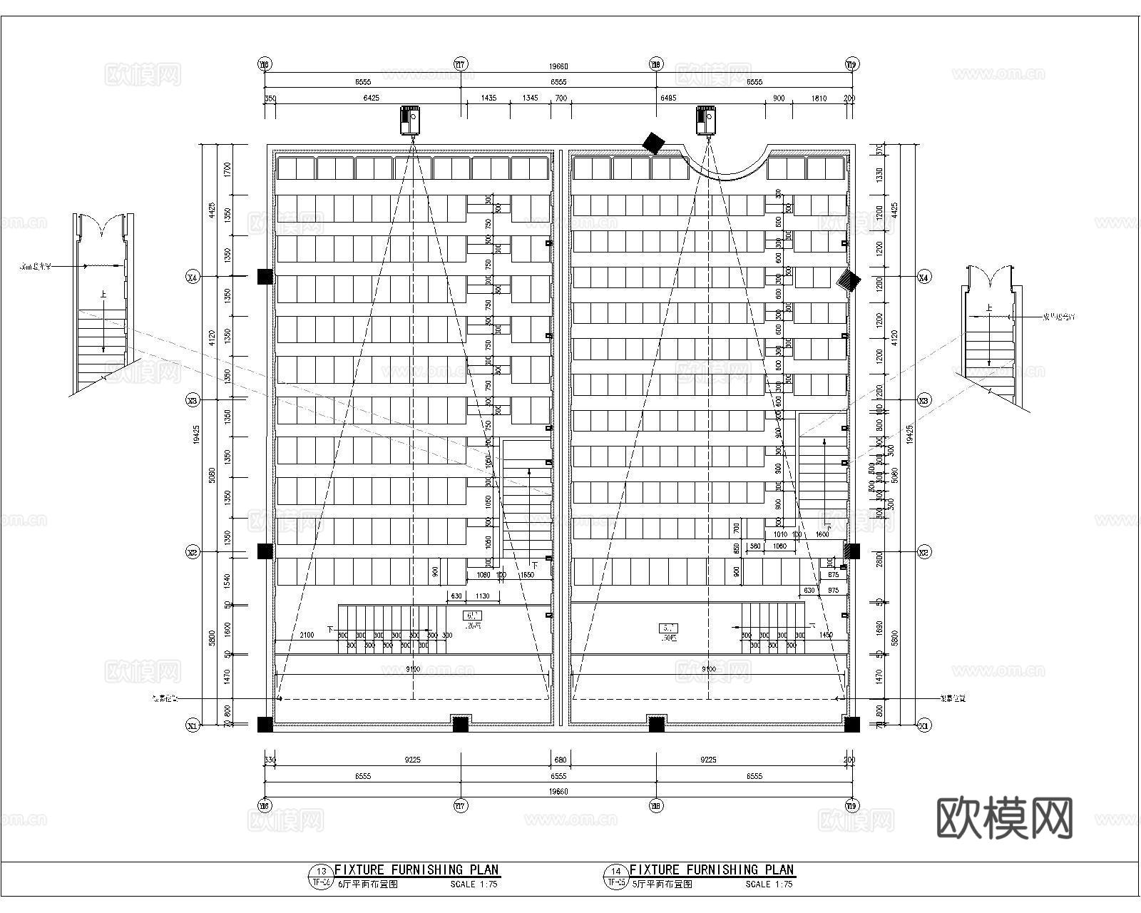 影城全套装饰施工图cad施工图