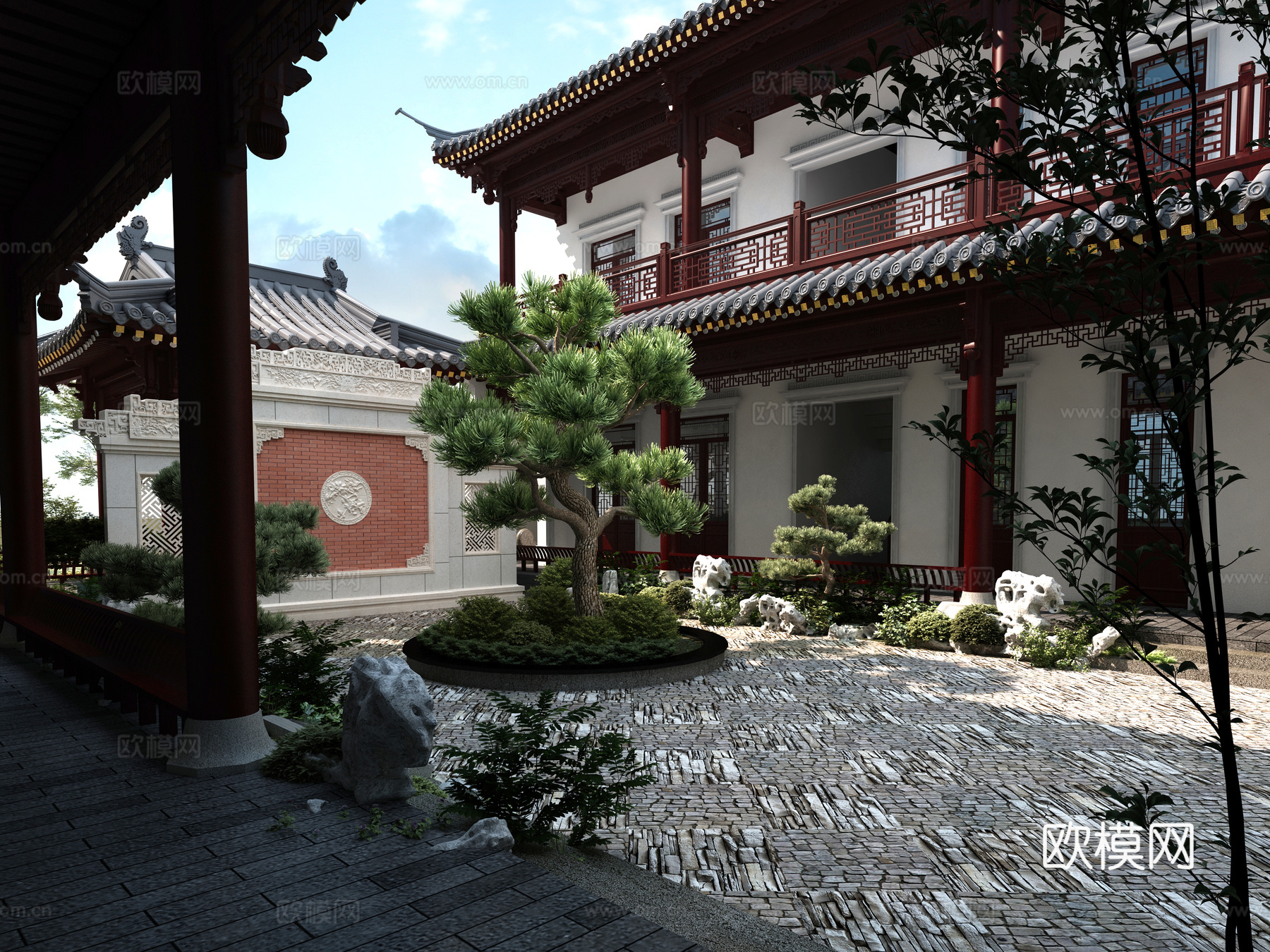 古建 民宿 中式建筑 园林 斗拱 挑檐 江南 灰派3d模型