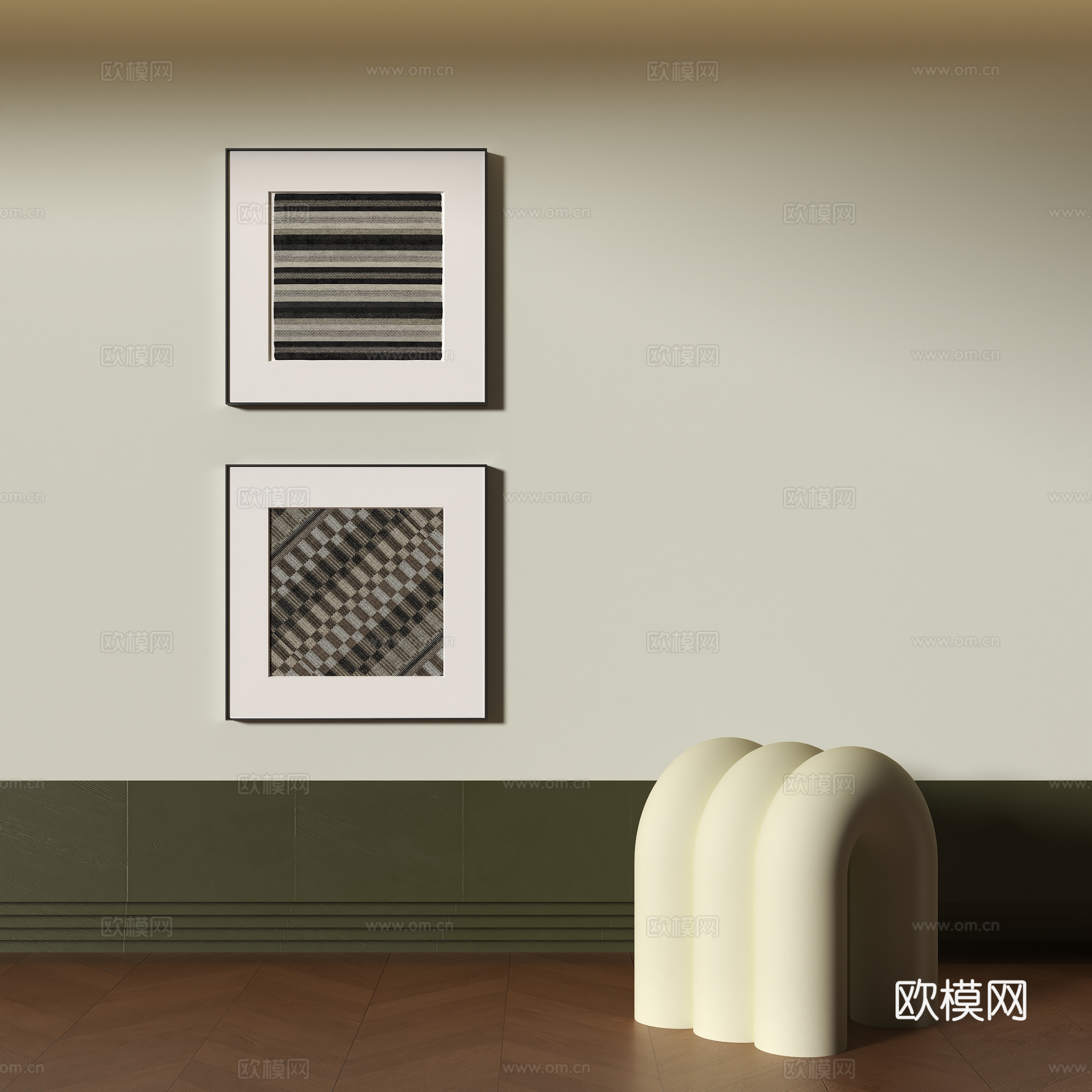 现代装饰挂画组合su模型