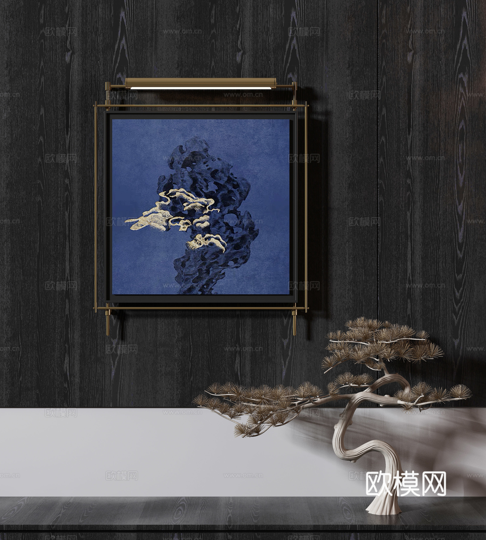 现代侘寂挂画 油画3d模型