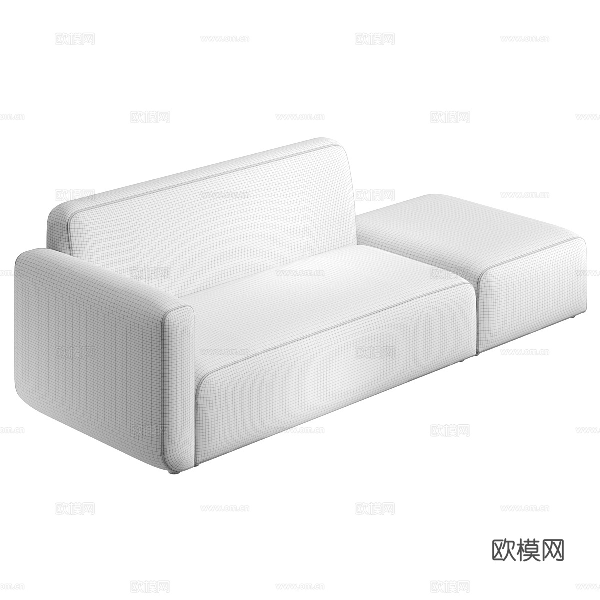 现代意式布艺贵妃椅3d模型