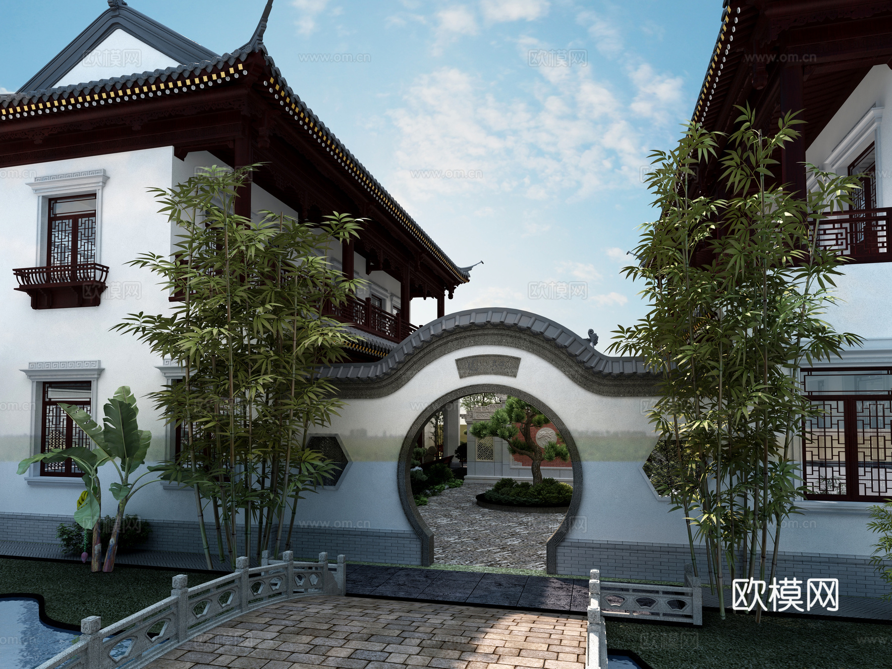 古建 民宿 中式建筑 园林 斗拱 挑檐 江南 灰派3d模型