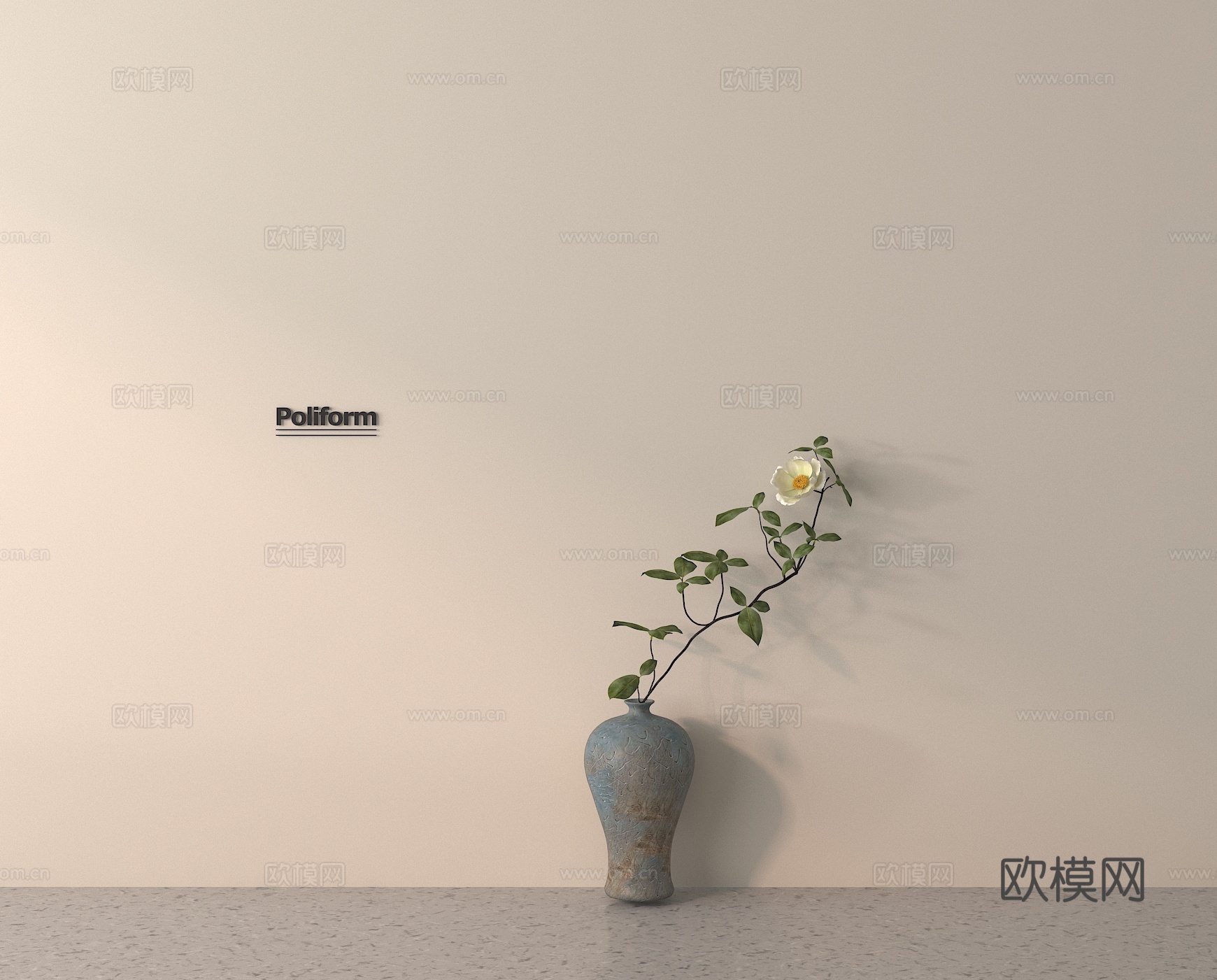 花艺花瓶 陶罐3d模型