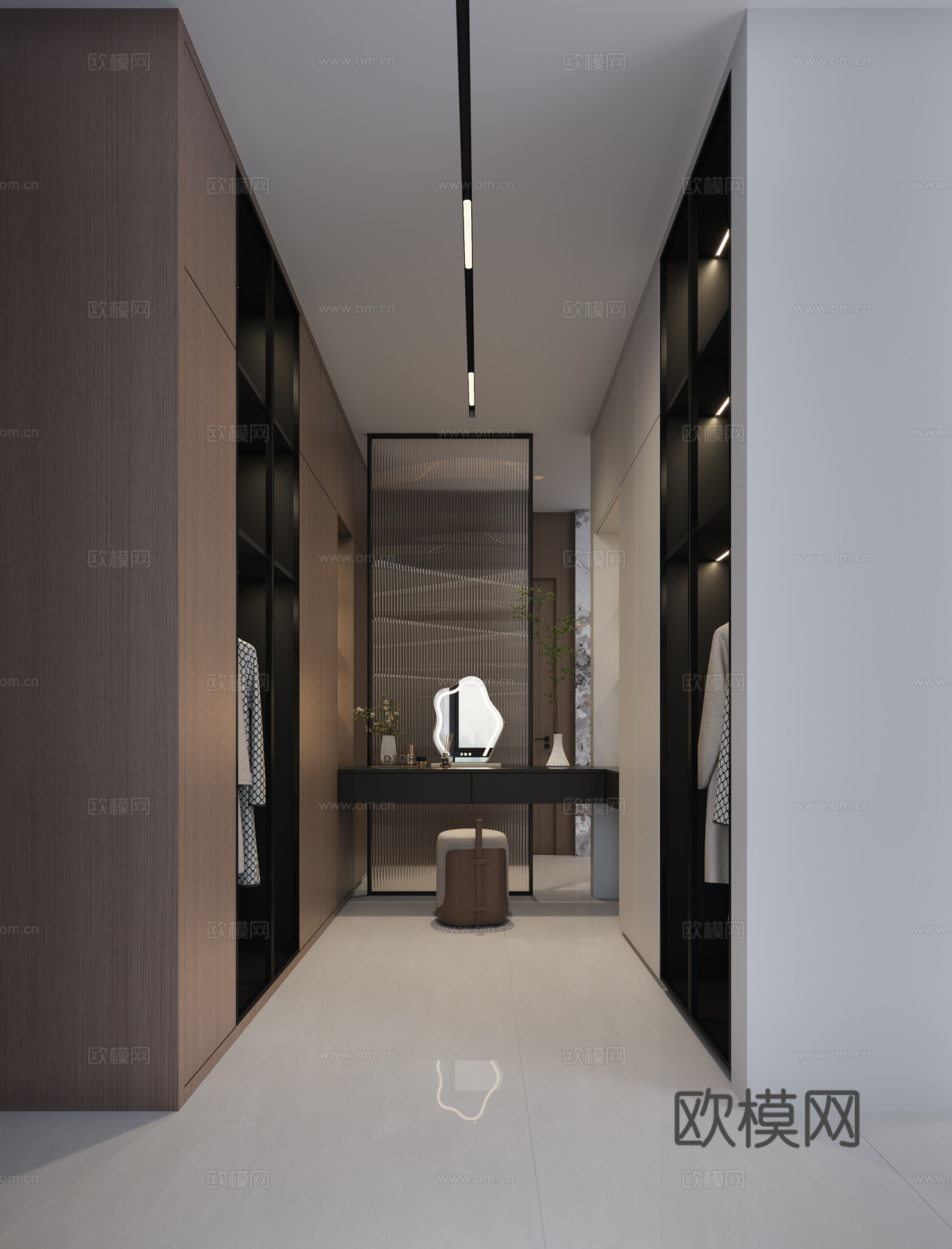 意式卧室衣帽间3d模型