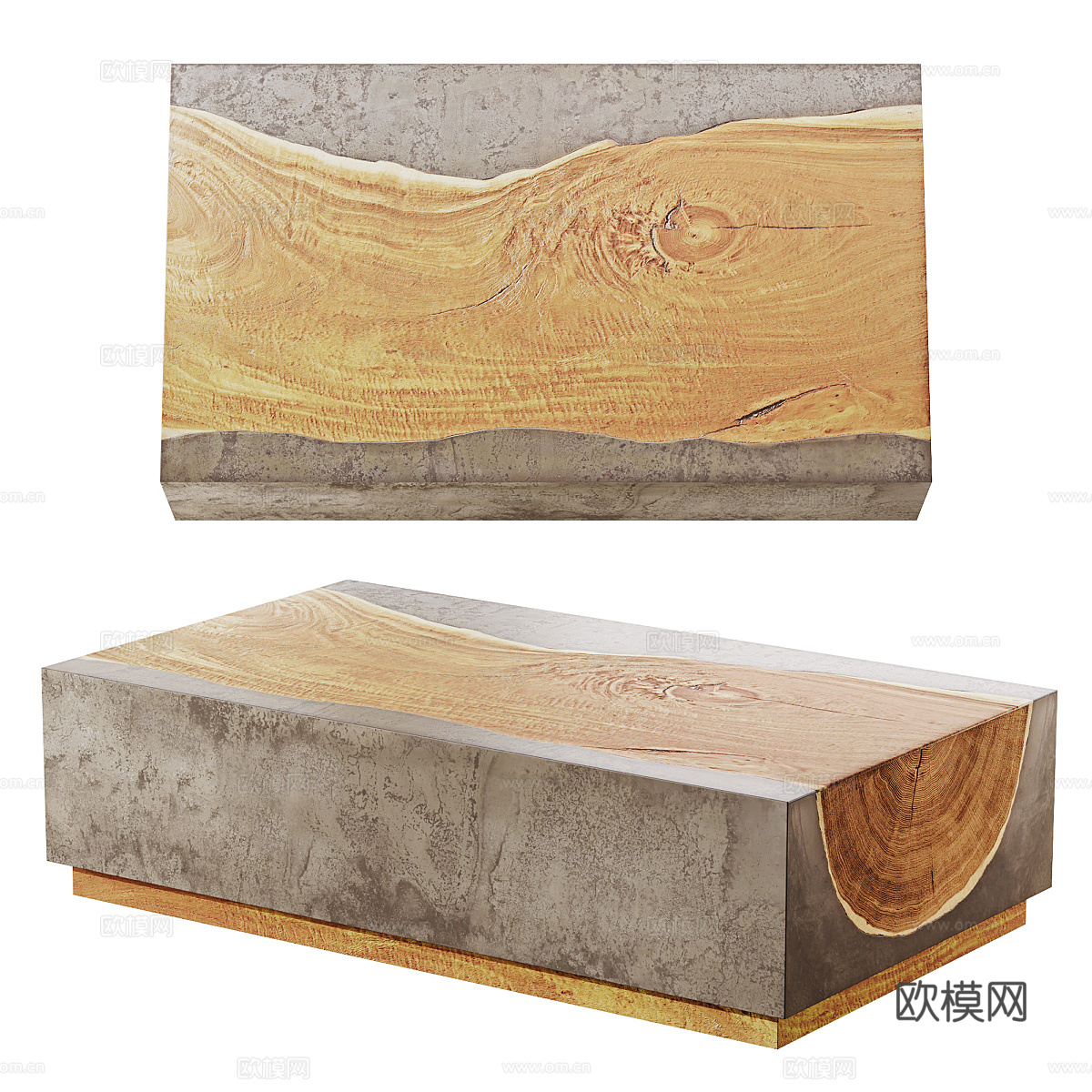 新中式侘寂实木茶几3d模型