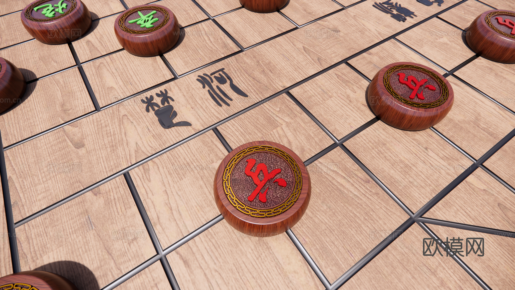 象棋棋盘su模型