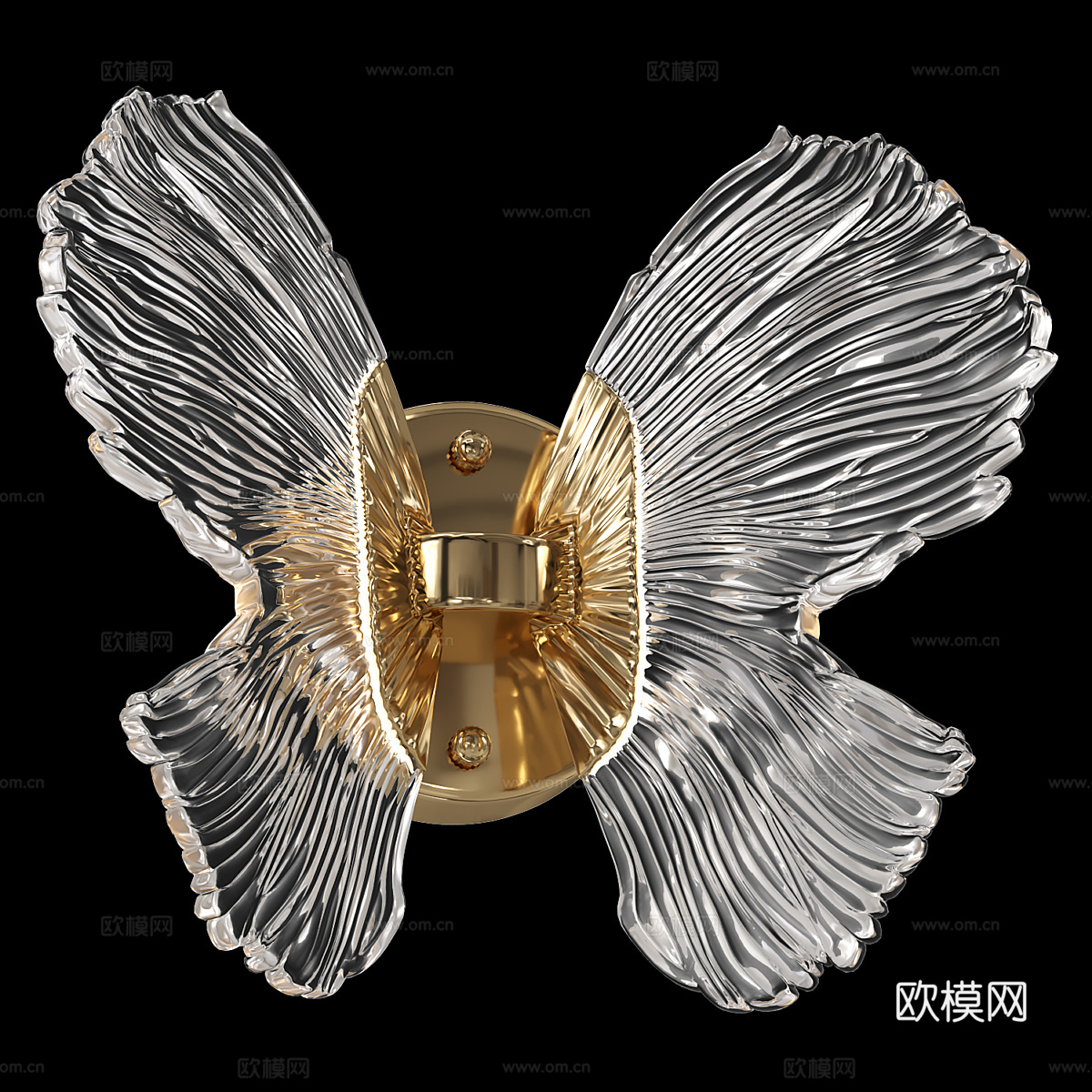 现代轻奢蝴蝶萤石壁灯3d模型
