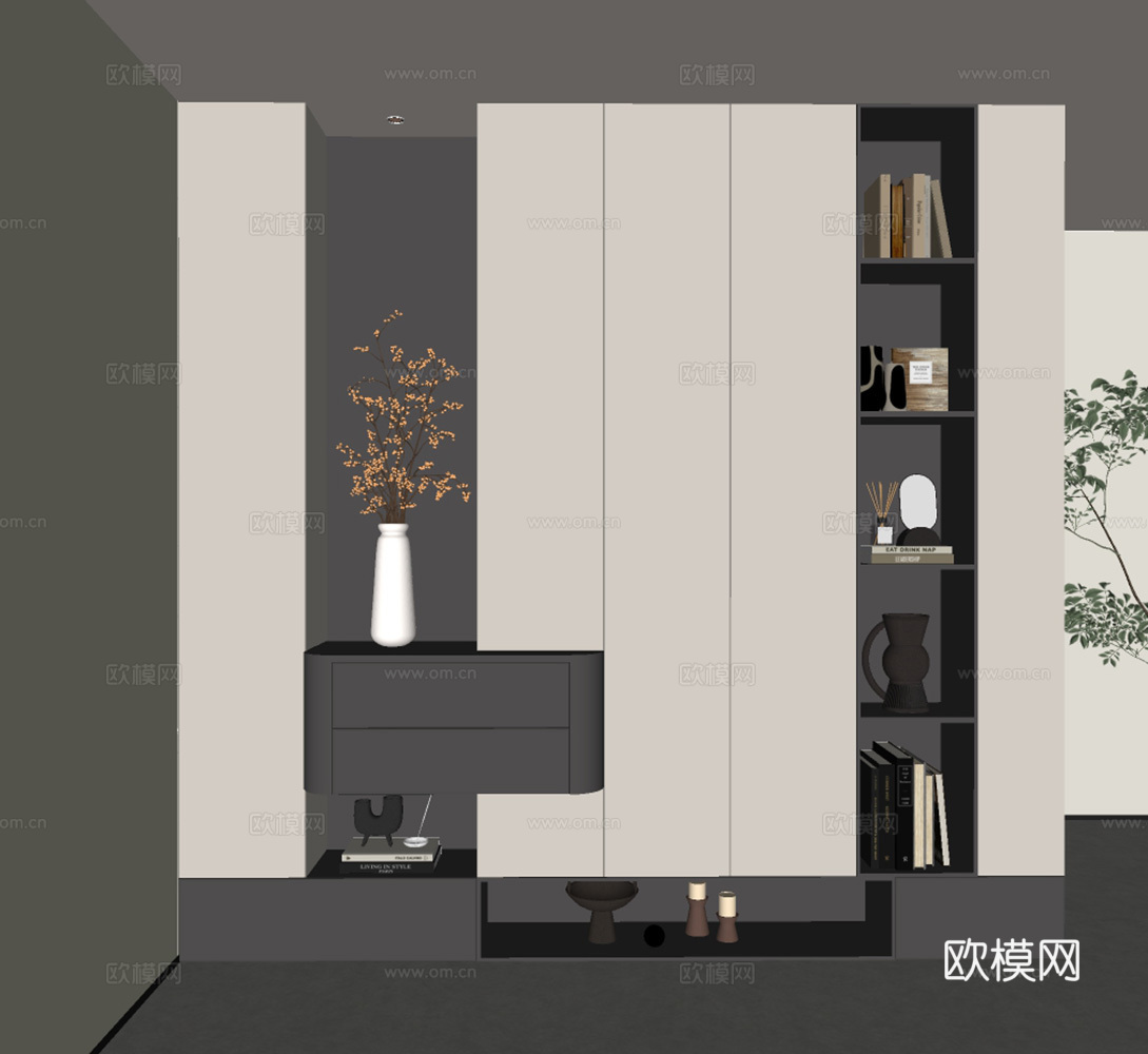 现代意式鞋柜su模型