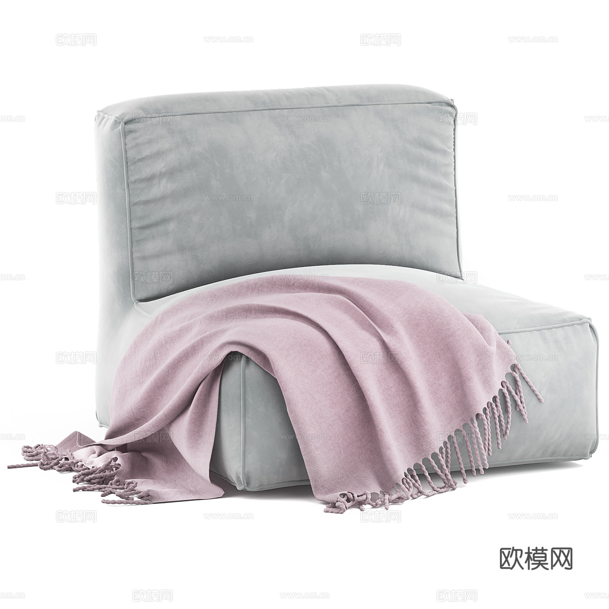 现代意式布艺沙发椅3d模型