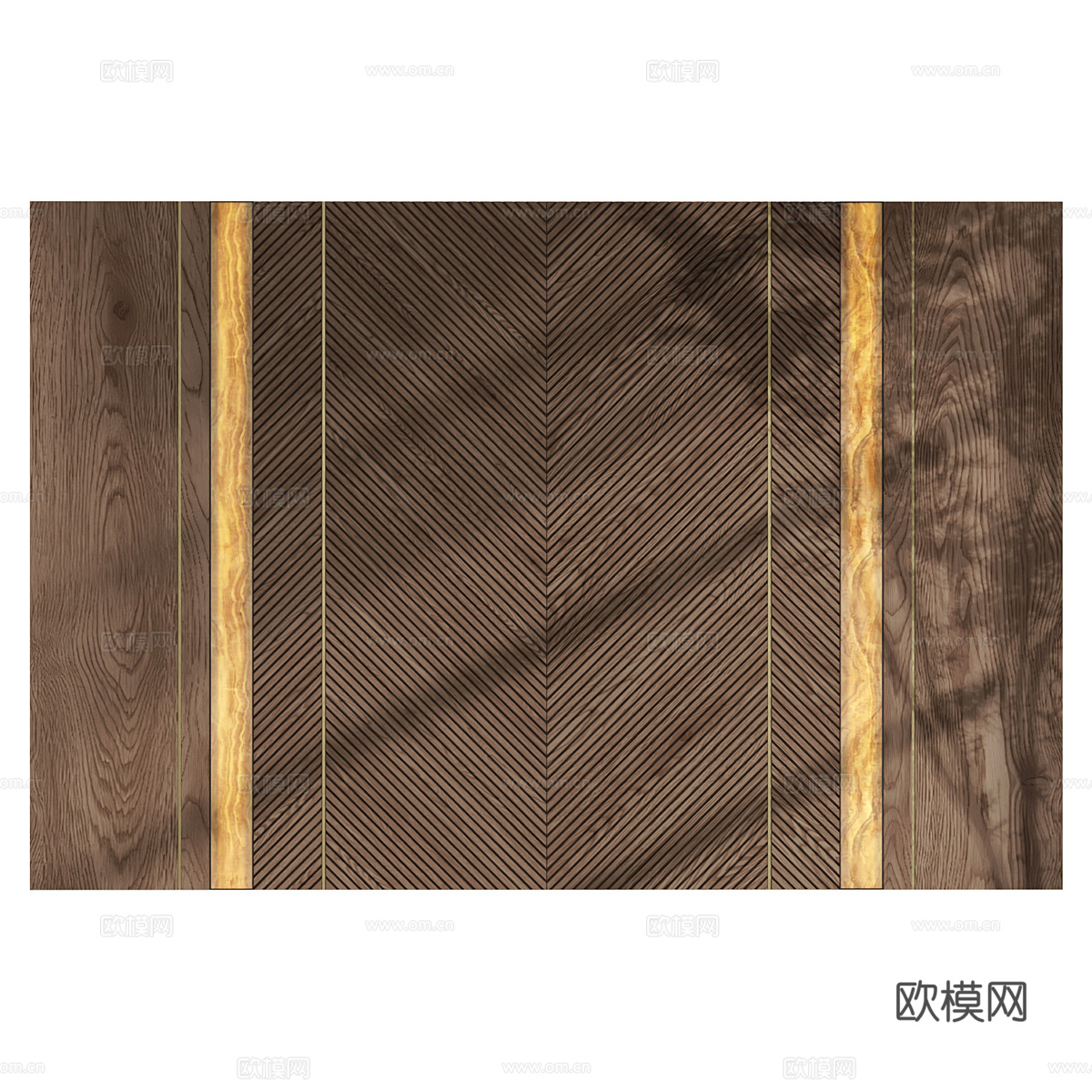 现代意式墙饰木饰面背景墙3d模型