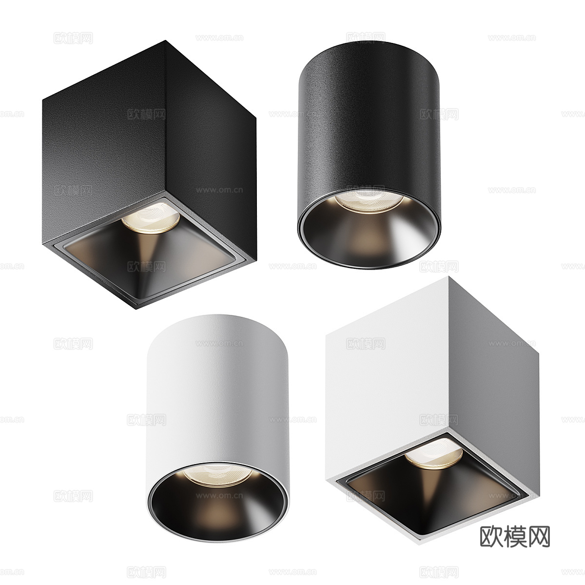 明装筒灯射灯3d模型