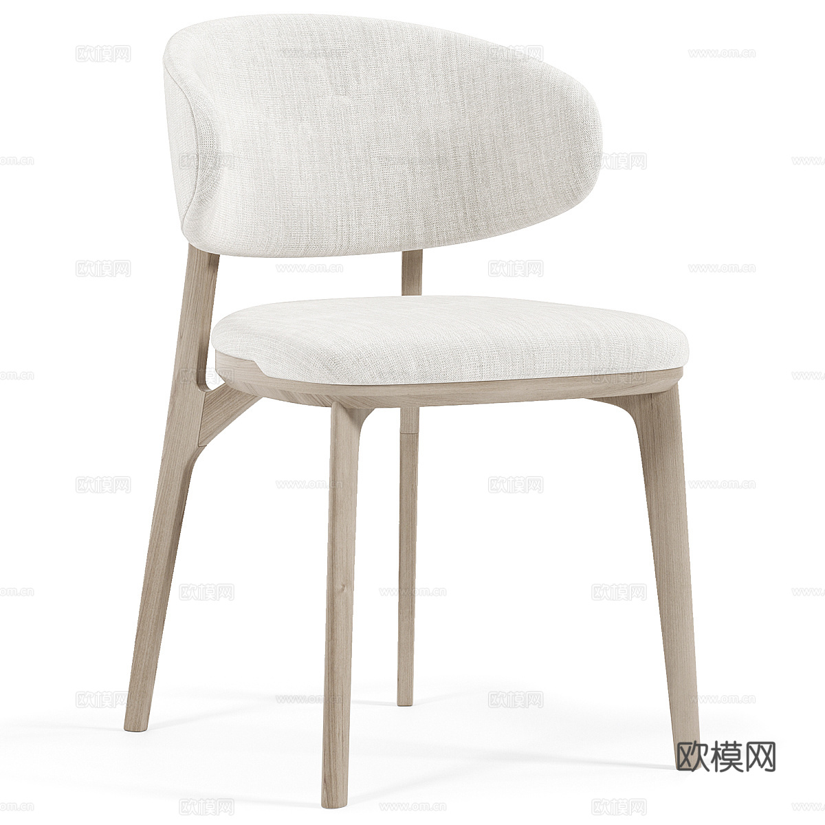 现代意式极简餐桌椅组合3d模型