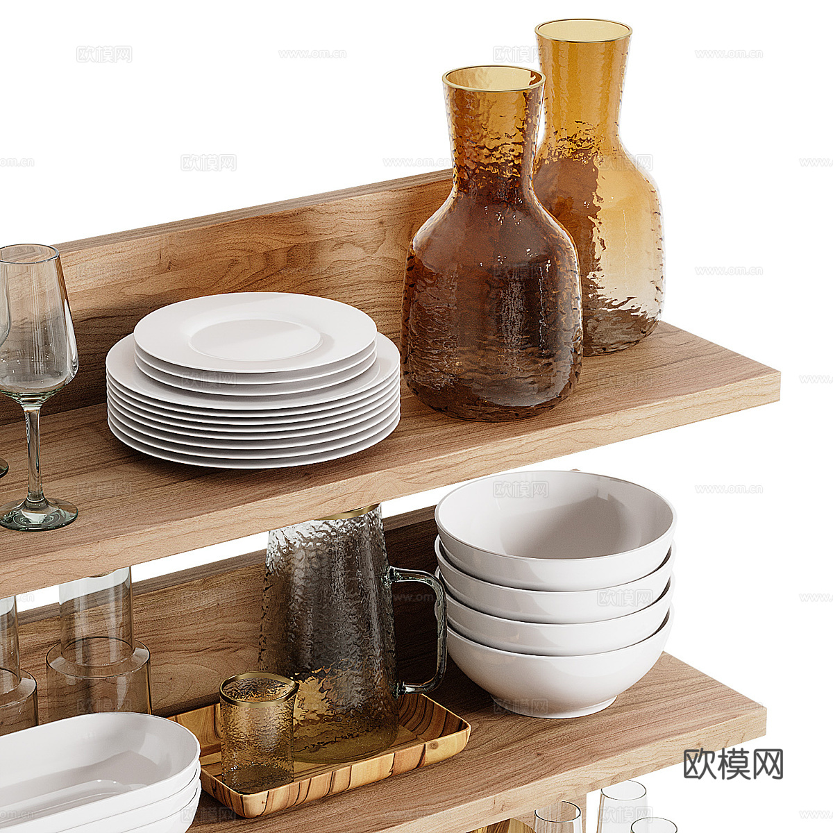 现代北欧餐具组合3d模型