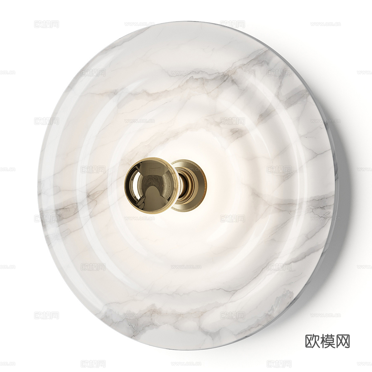 现代意式轻奢大理石圆盘壁灯3d模型3d模型