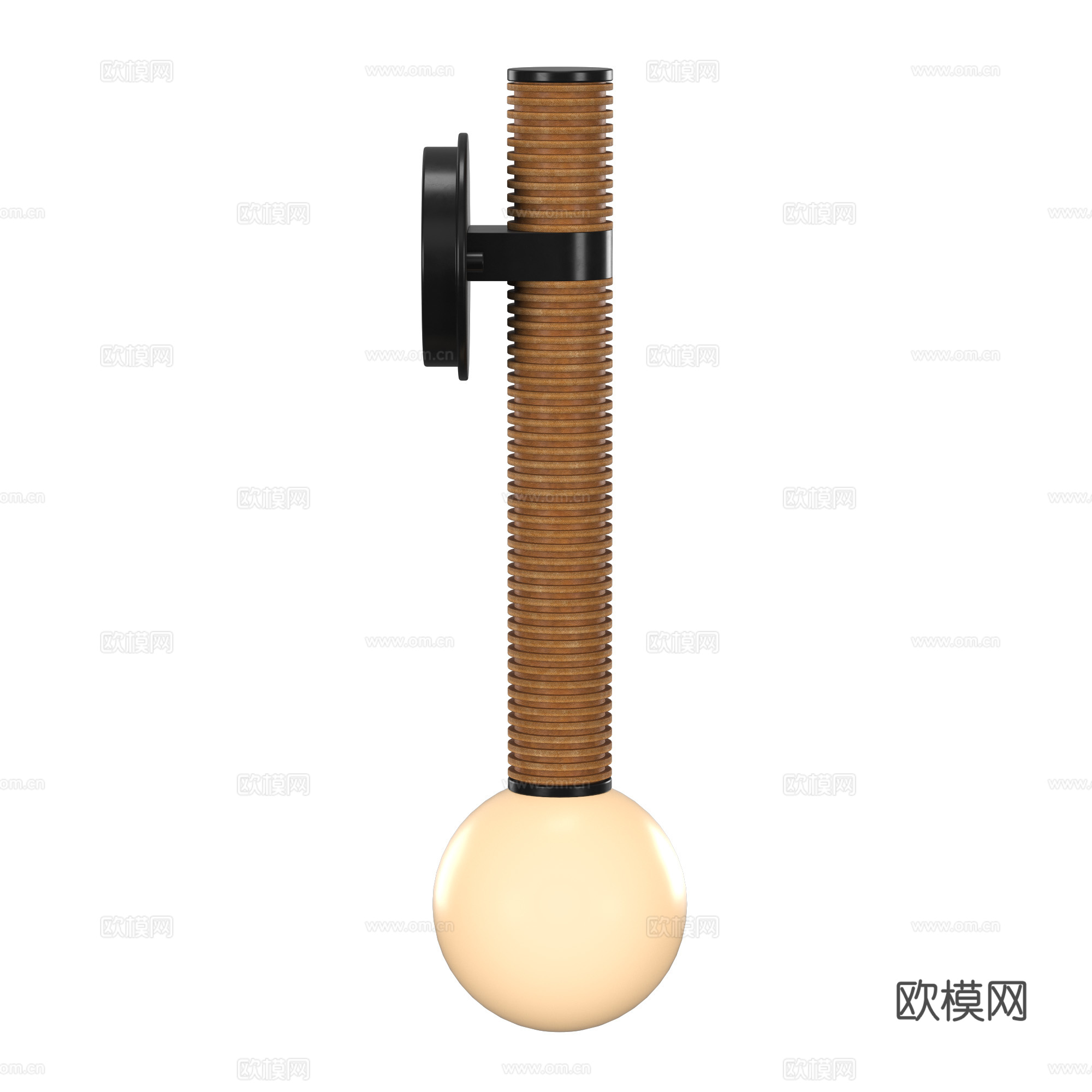 新中式中古风藤编装饰壁灯3d模型