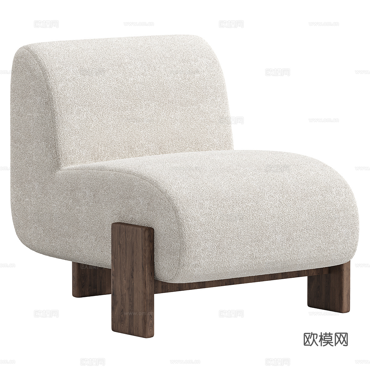 现代意式布艺沙发椅3d模型