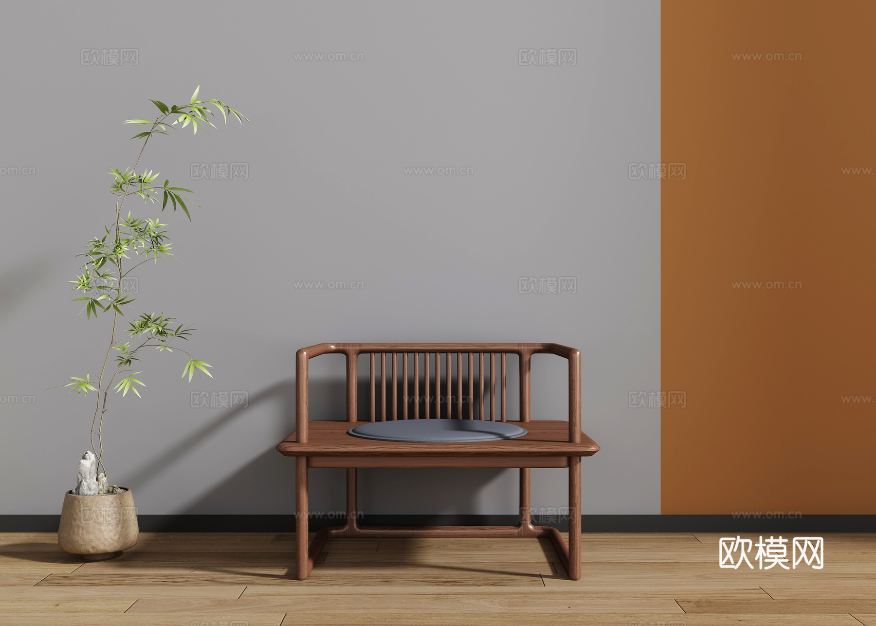 新中式禅椅3d模型
