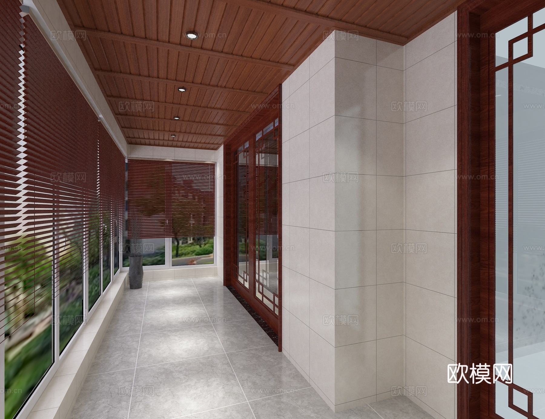 新中式客餐厅 吊灯 电视柜 沙发茶几 餐桌椅3d模型