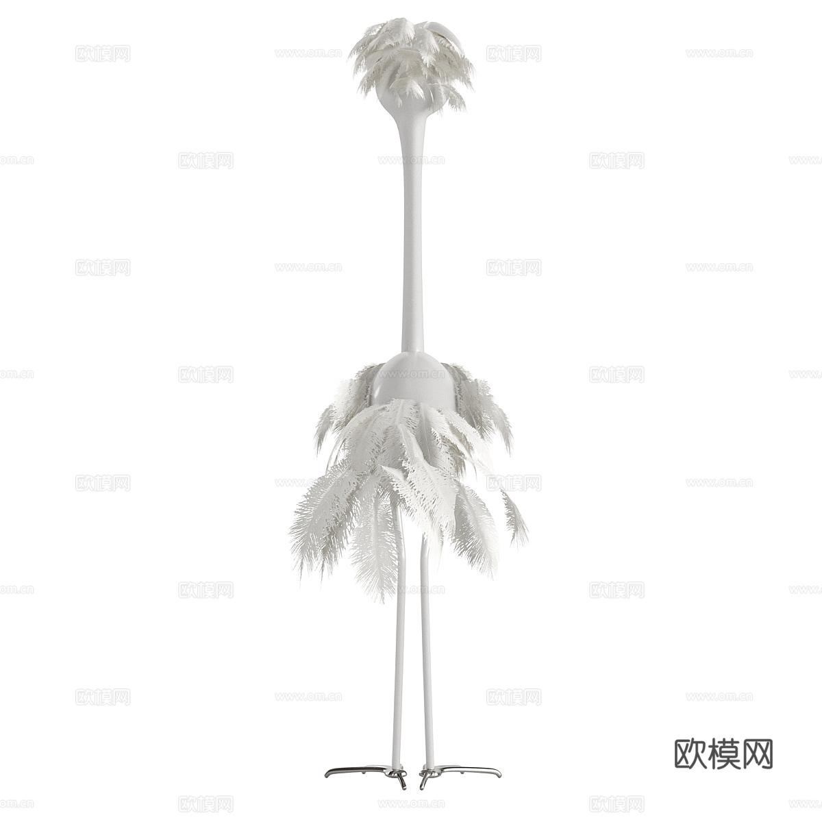 现代时尚装饰鸟雕塑3d模型