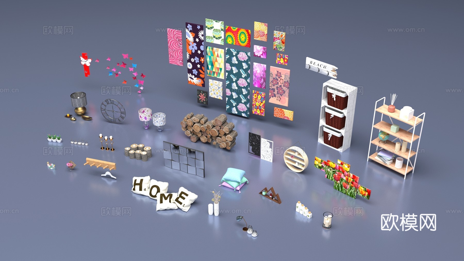 装饰品挂件组合3d模型