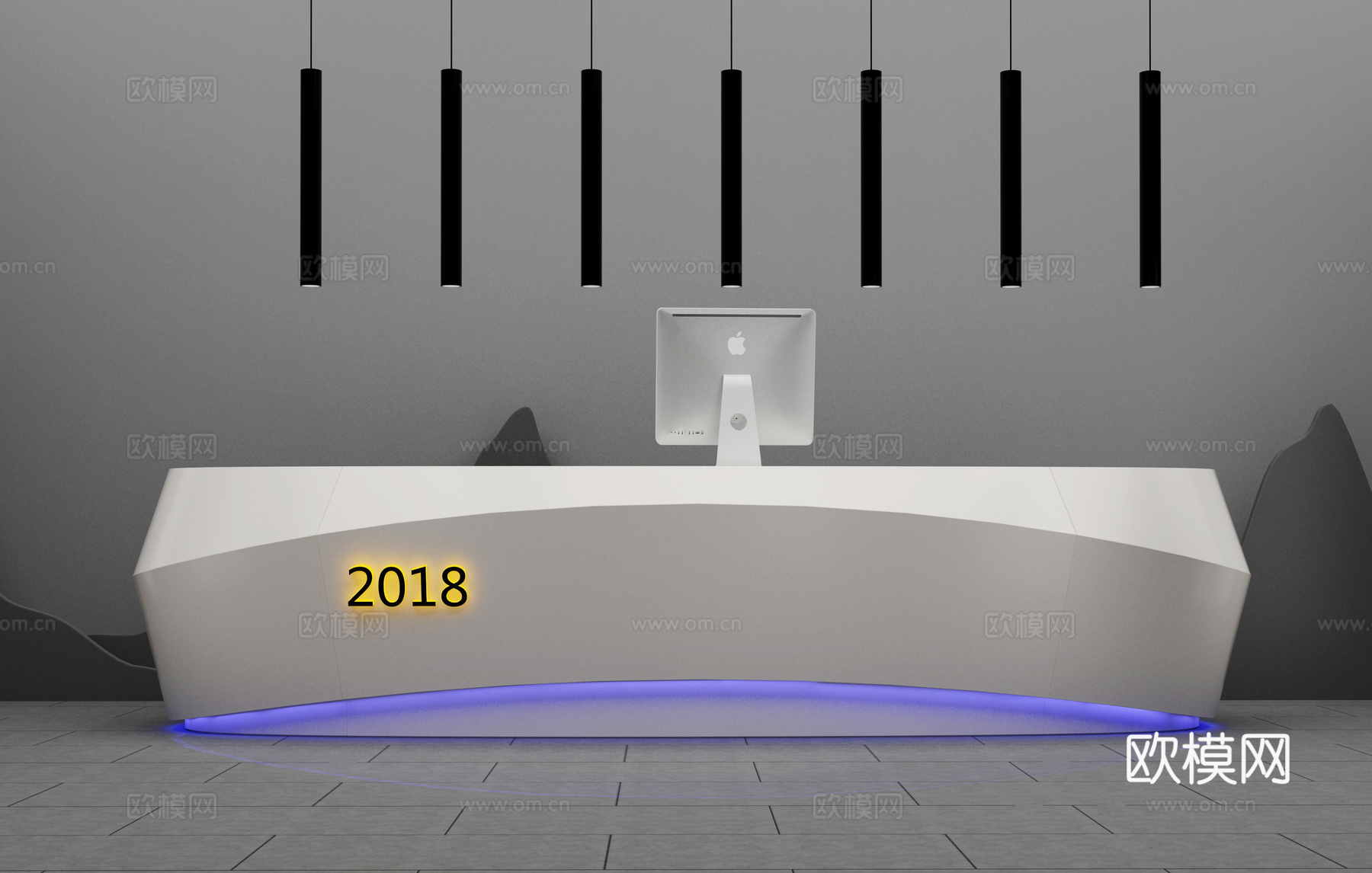 现代大厅吧台3d模型
