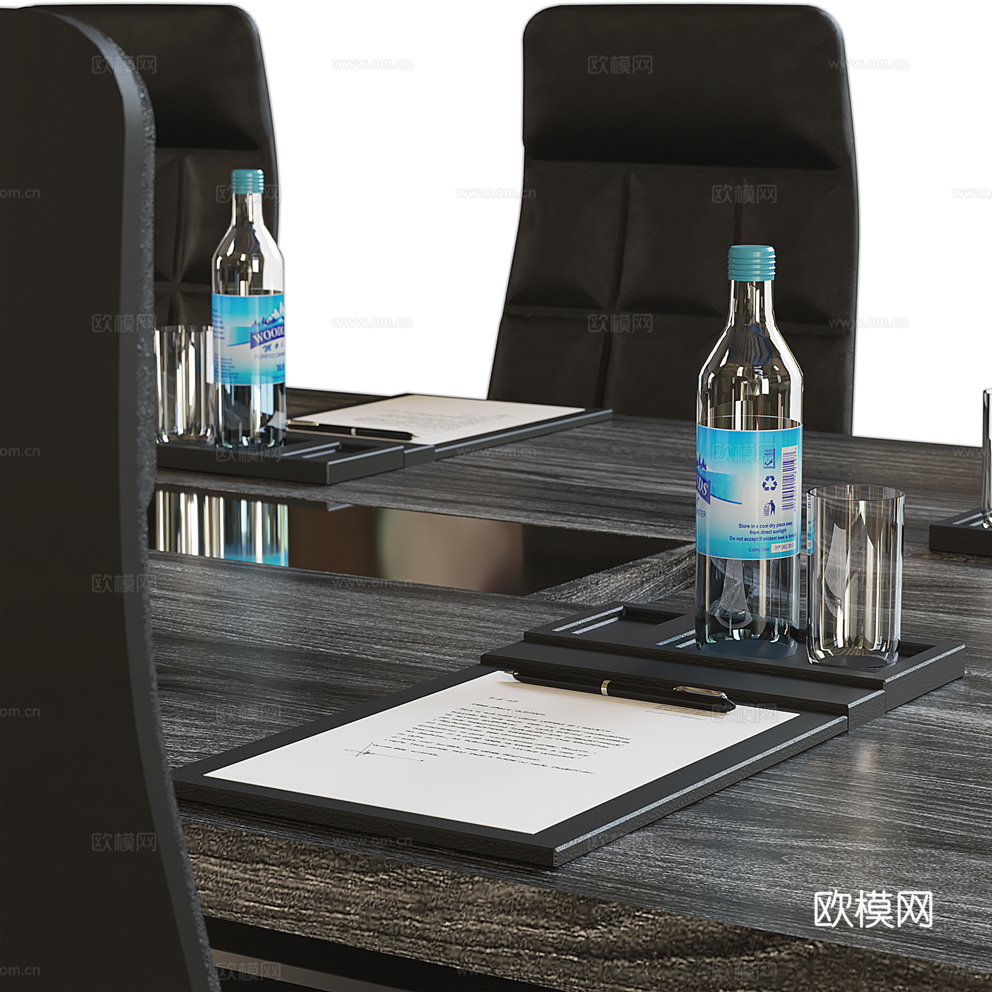 现代意式会议桌3d模型