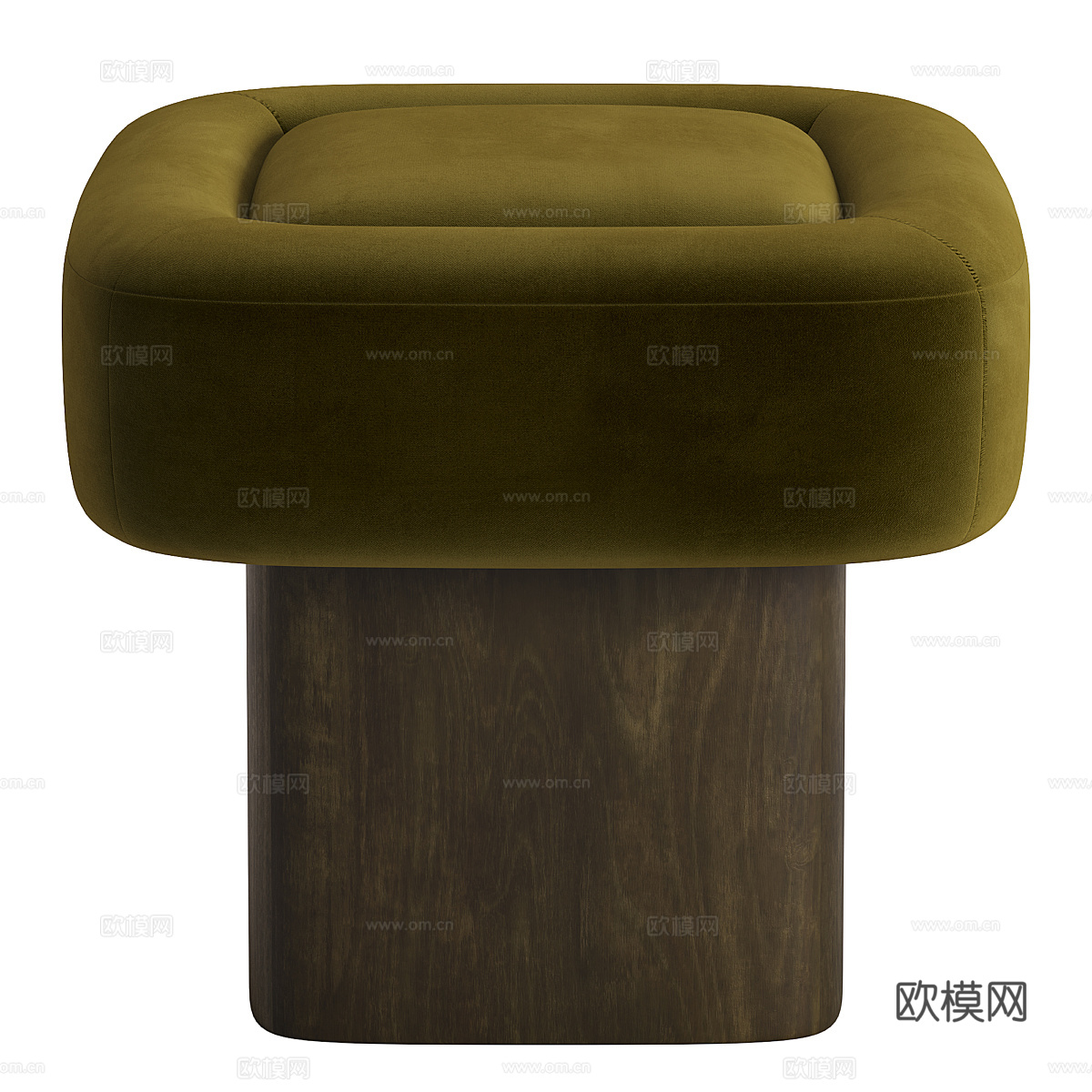 新中式布艺木凳3d模型