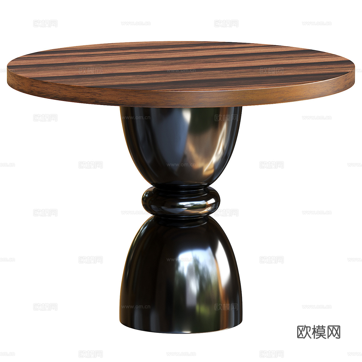 现代意式轻奢圆形餐桌3d模型