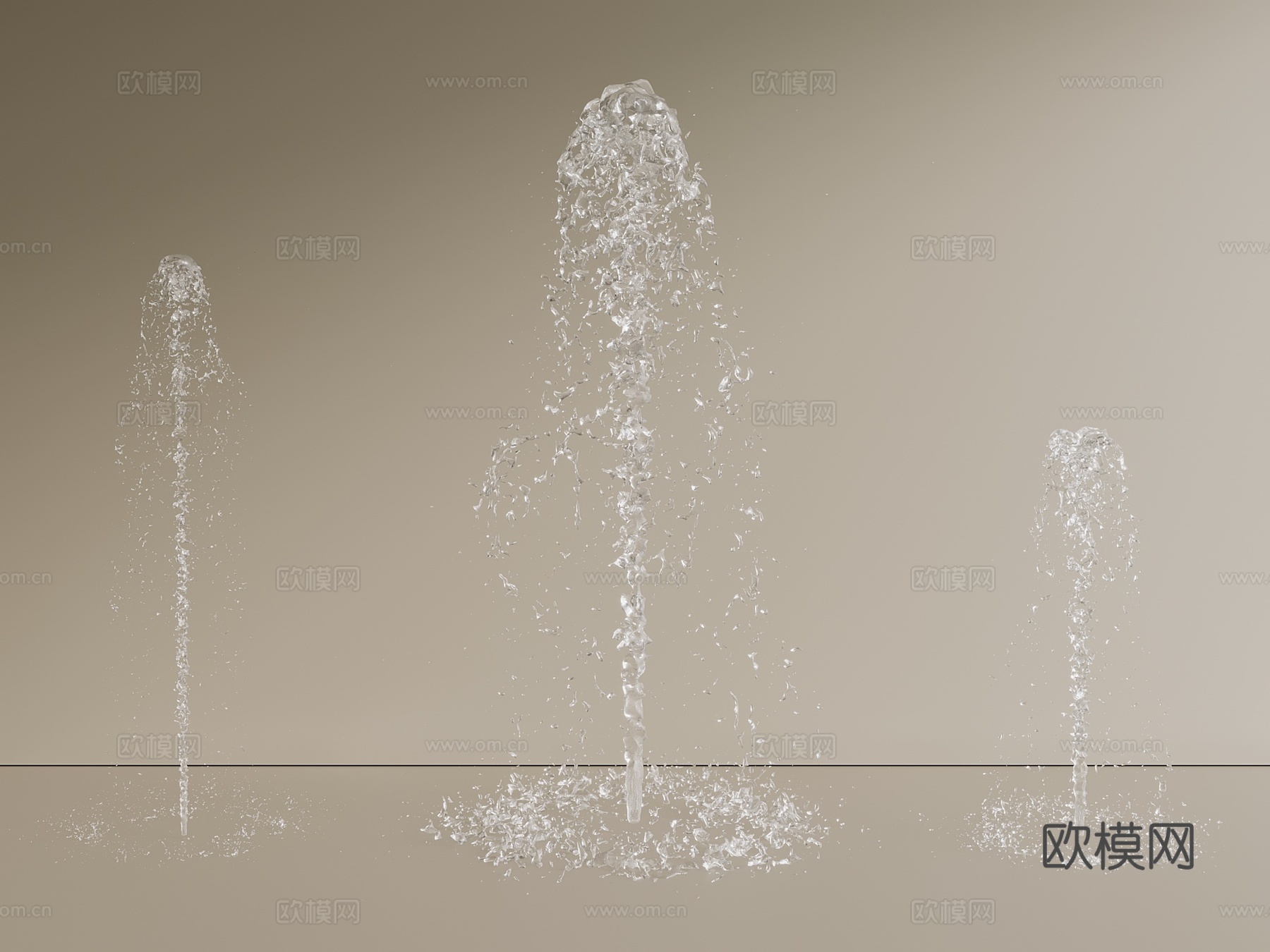现代 新中式 喷泉 喷泉 水系 水景 流水3d模型
