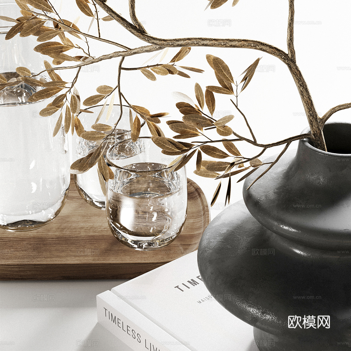 新中式轻奢饰品摆件组合3d模型