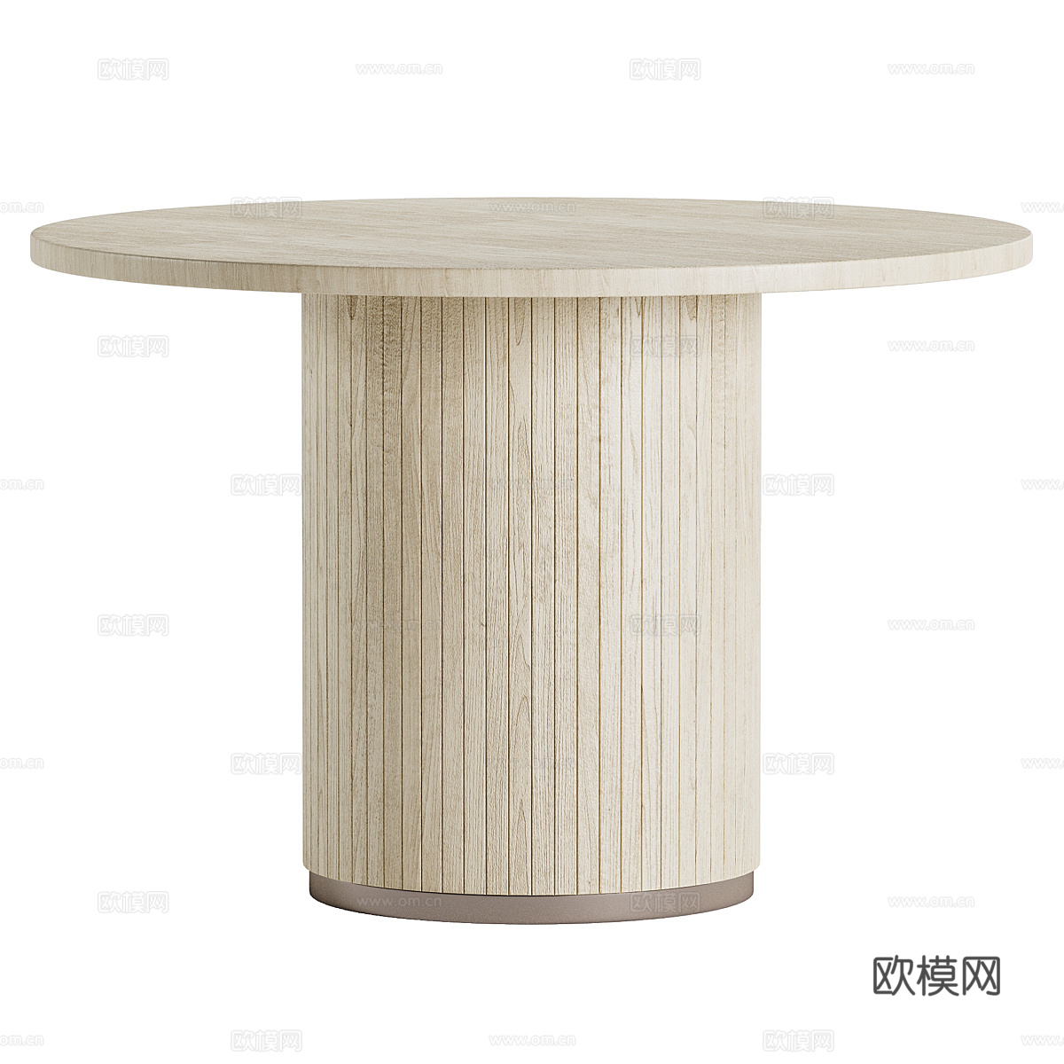 新中式侘寂圆餐桌椅3d模型