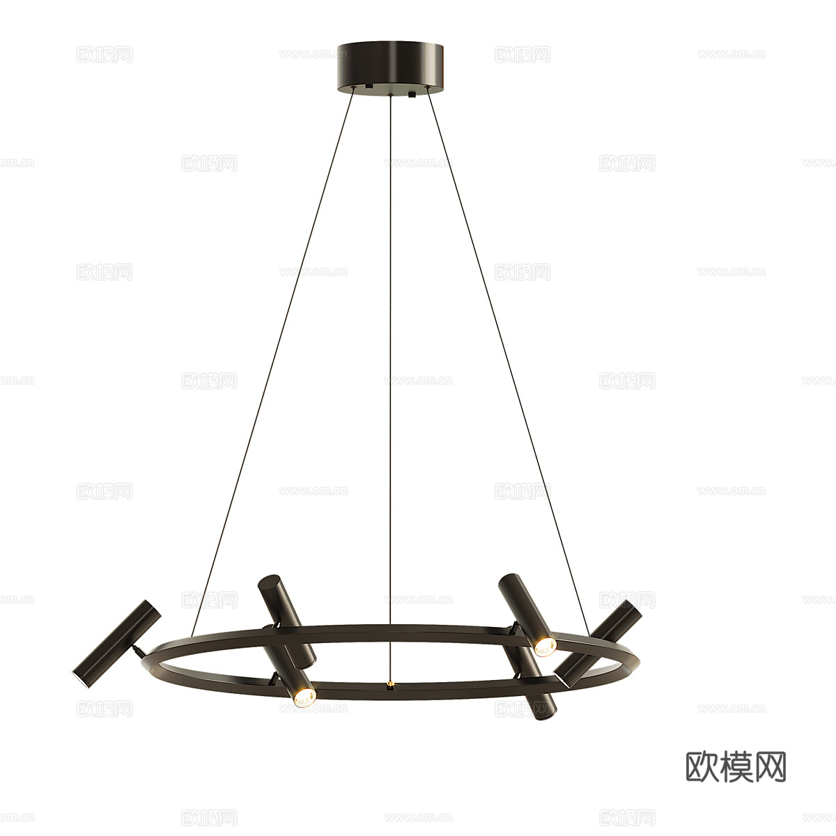 现代意式极简圆形金属吊灯3d模型