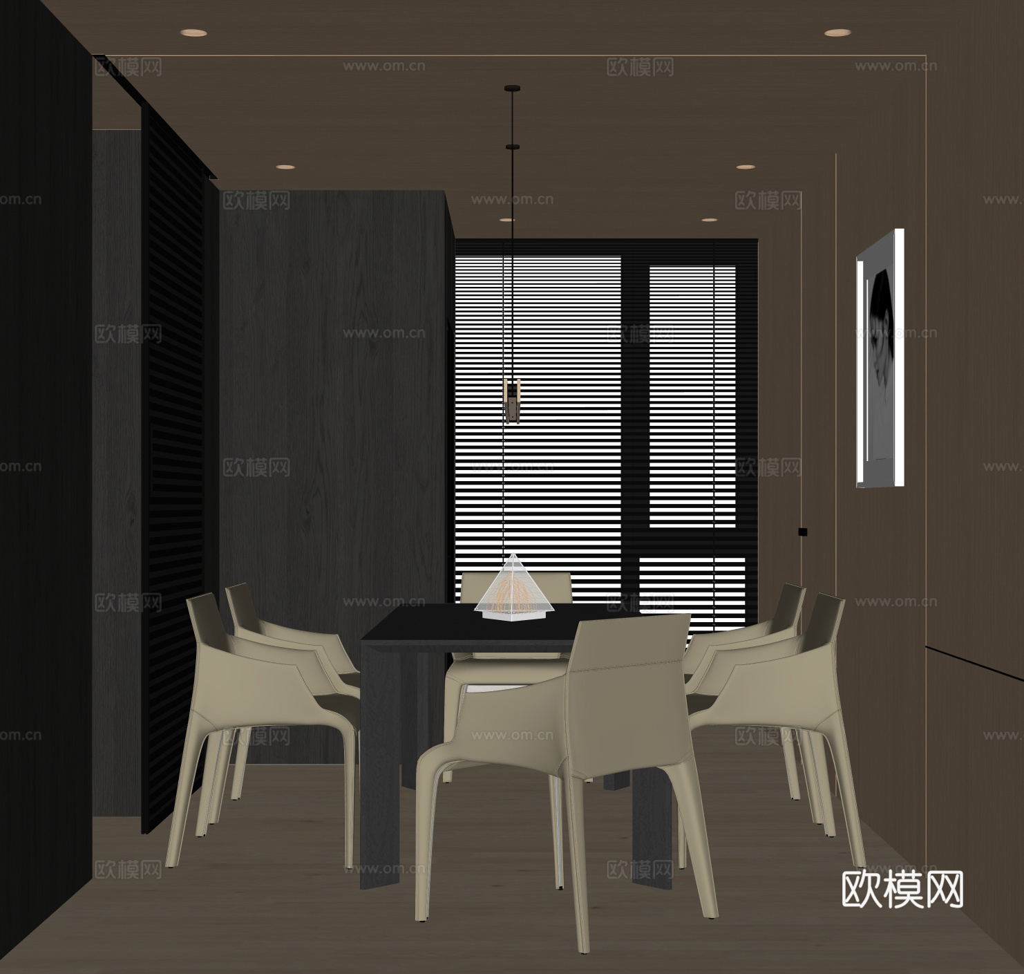 现代餐厅su模型