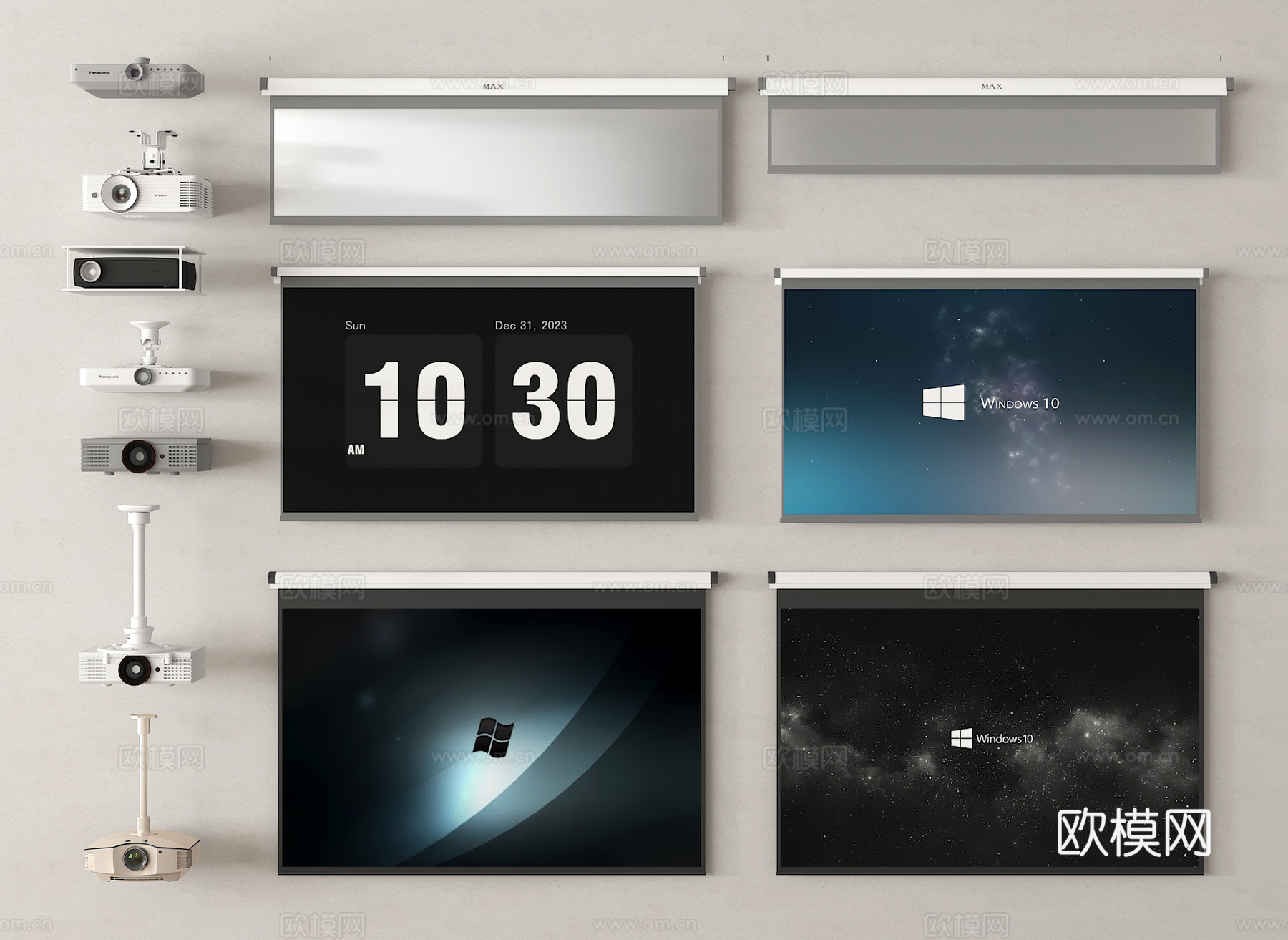 投影仪 投影幕布3d模型